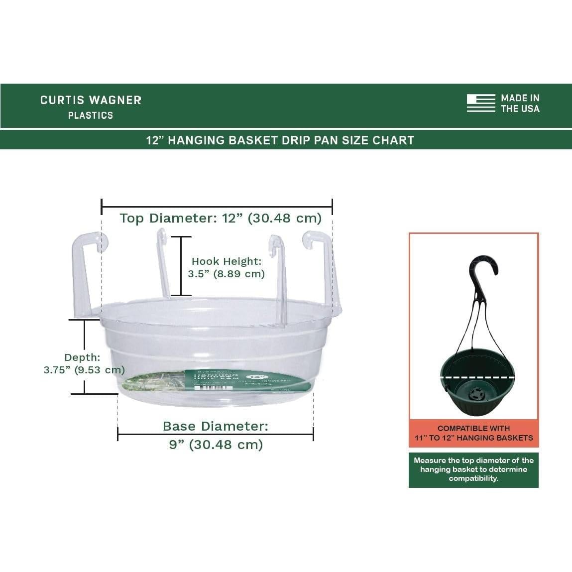 Bandejas de Goteo para Cestas Colgantes Curtis Wagner 30.5 cm - Paquete de 5