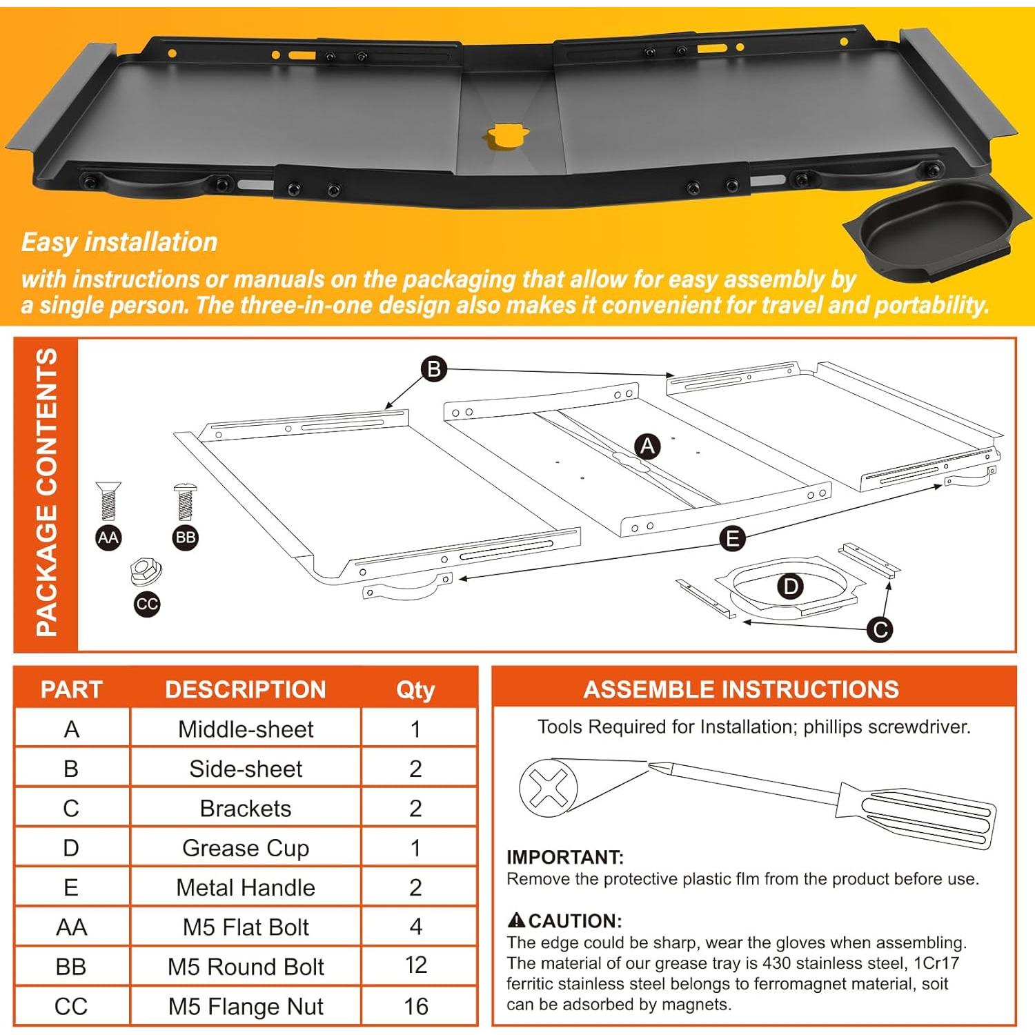 Bandeja de Grasa Universal Suranew para Parrillas Dyna Glo 61-76cm