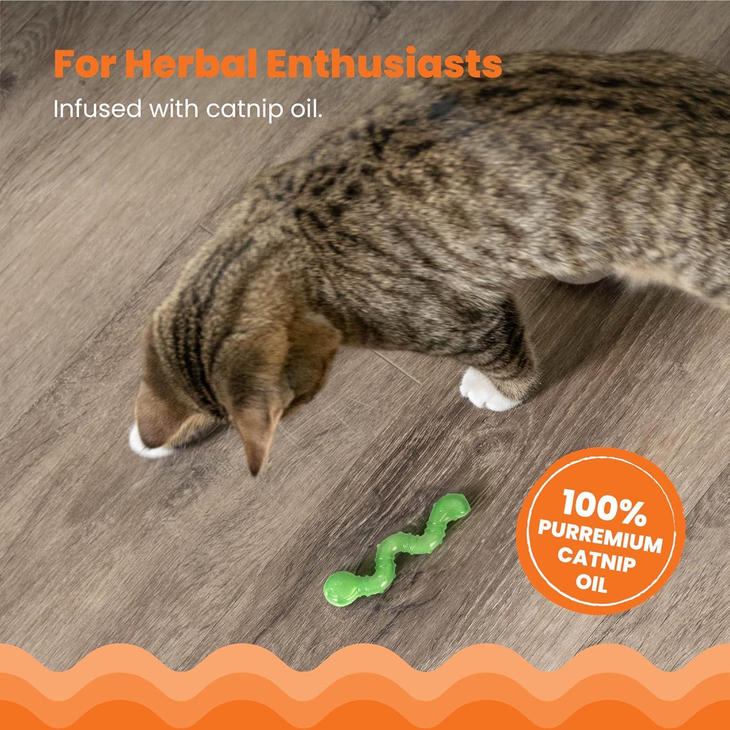 Juguete Masticable Petstages OrkaKat Gusano con Catnip