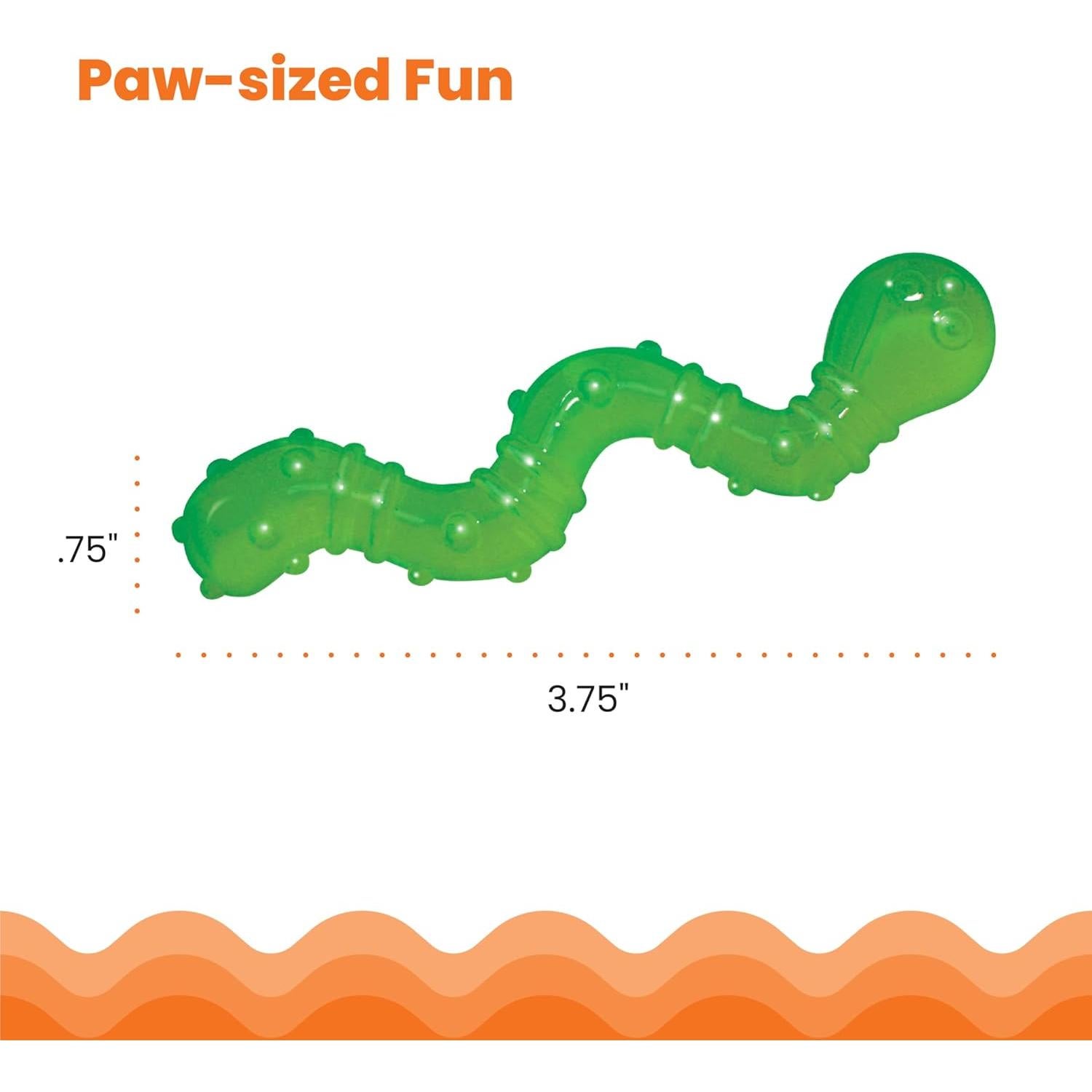 Juguete Masticable Petstages OrkaKat Gusano con Catnip