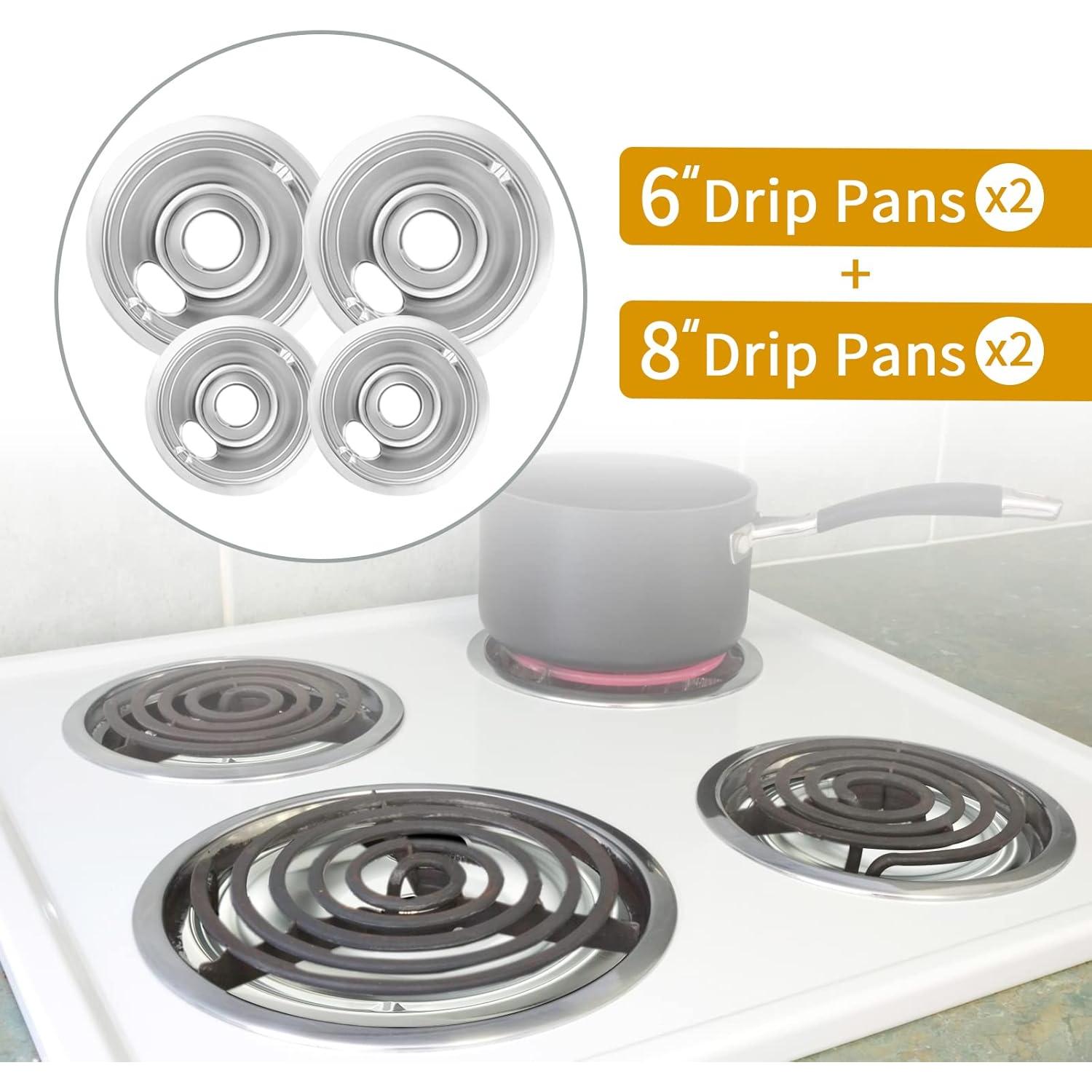 Juego de 4 bandejas de goteo COZZIVITA para estufas GE 15.24 y 20.32 cm