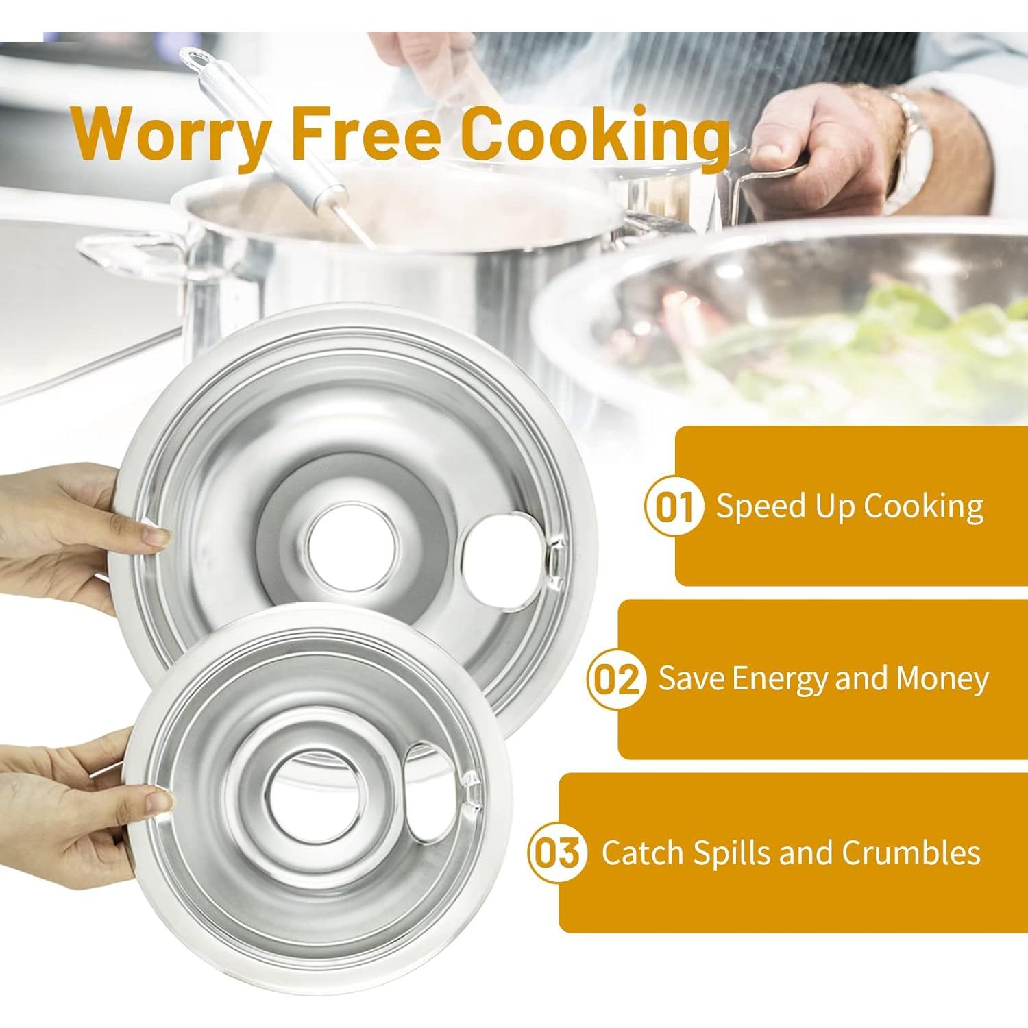 Juego de 4 bandejas de goteo COZZIVITA para estufas GE 15.24 y 20.32 cm