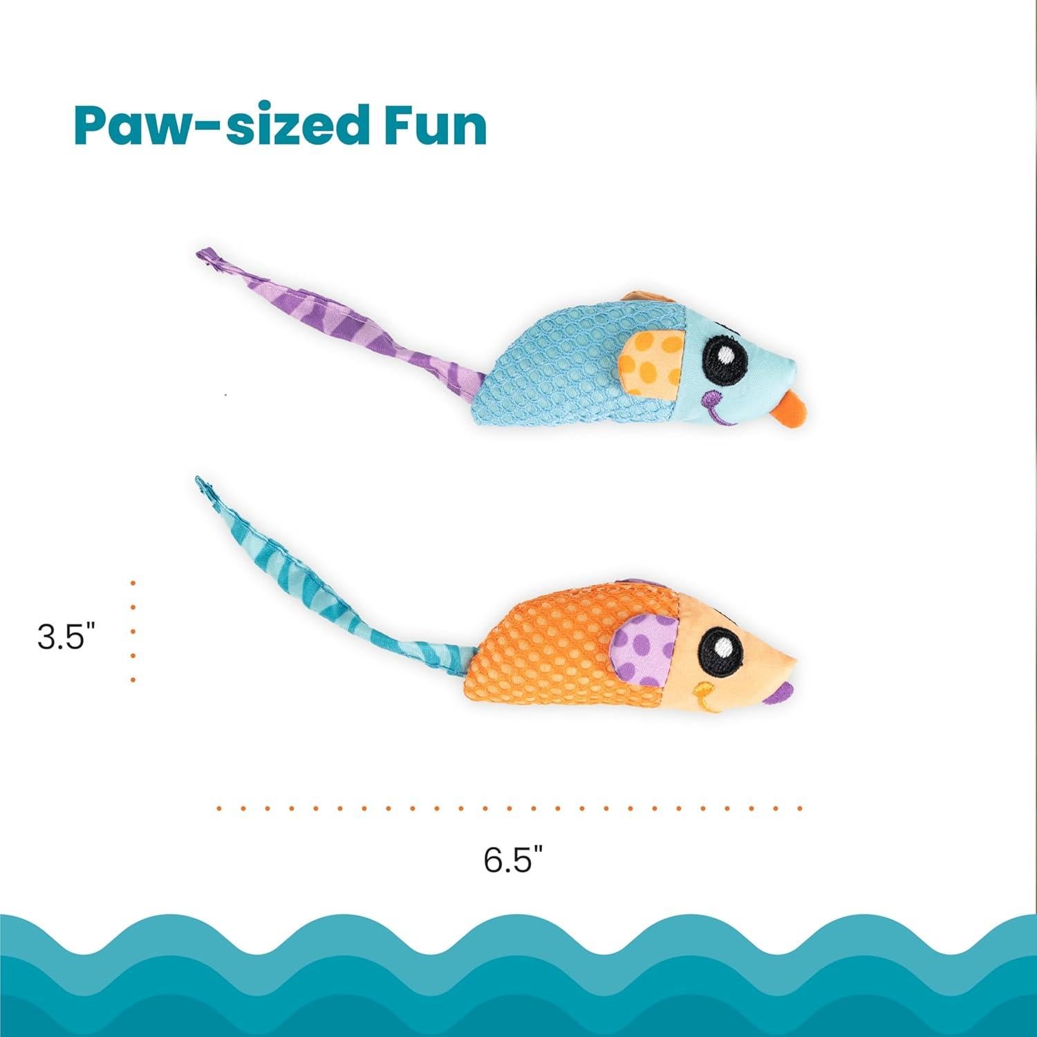 Juguete Dental para Gatos PetStages - 2 Ratones con Hierba