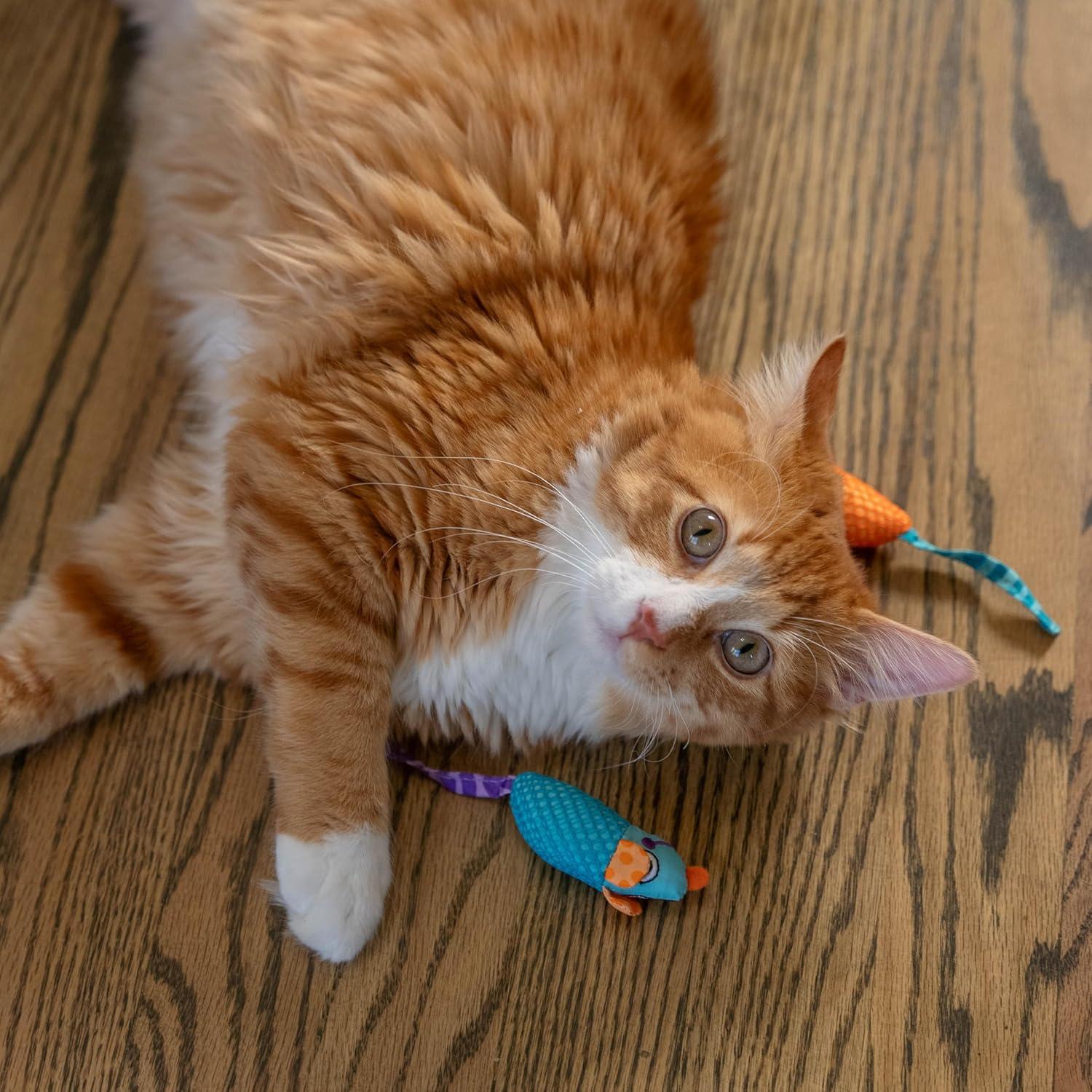 Juguete Dental para Gatos PetStages - 2 Ratones con Hierba