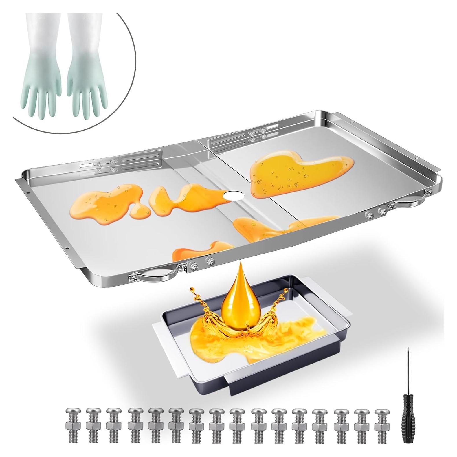 Bandeja de Grasa Ajustable KOSGHO XL Acero Inoxidable 66-91cm