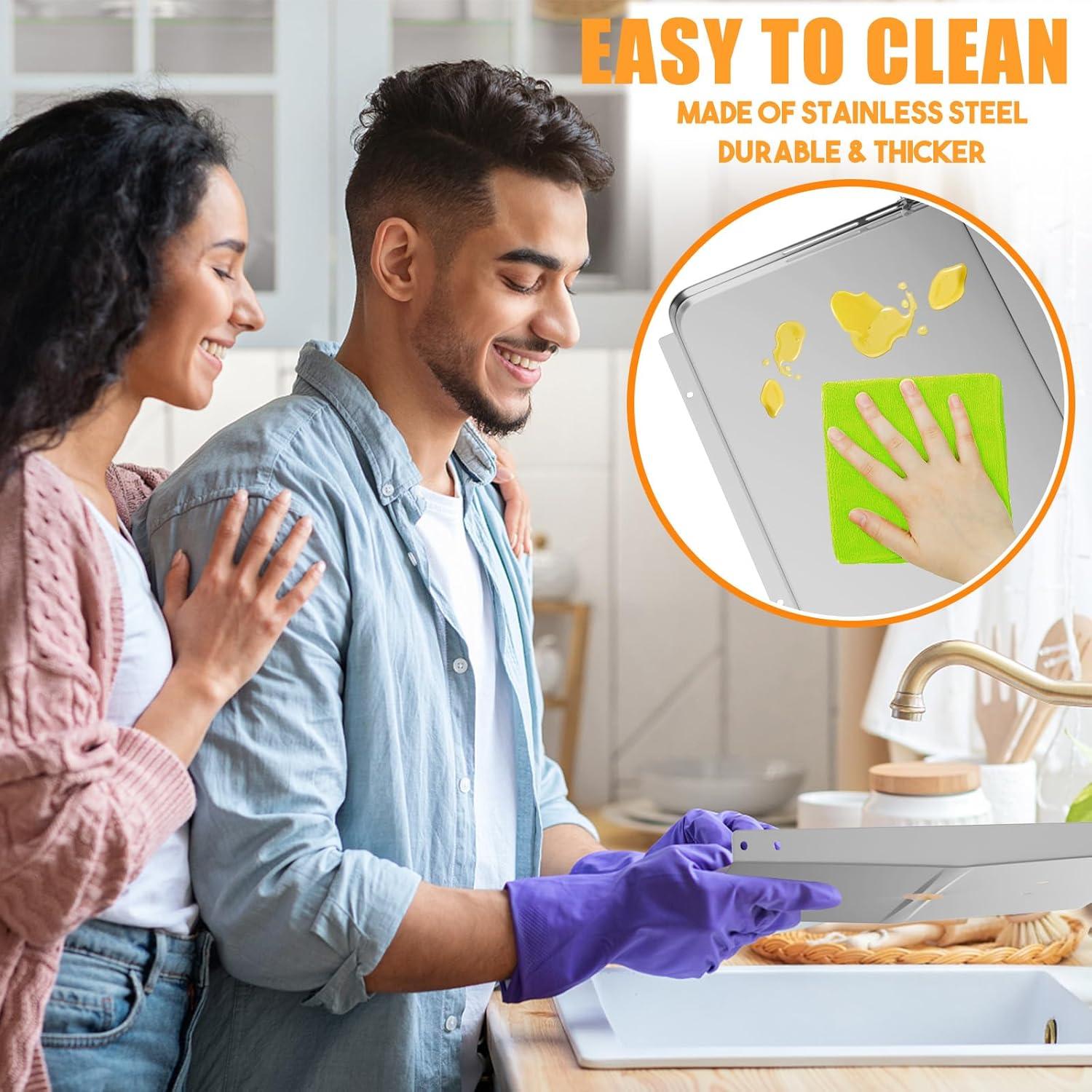 Bandeja de Grasa Ajustable KOSGHO XL Acero Inoxidable 66-91cm