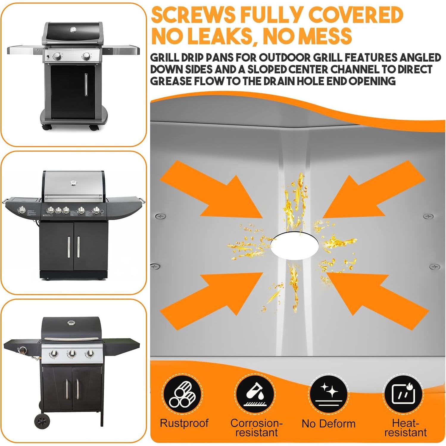 Bandeja de Grasa Ajustable KOSGHO XL Acero Inoxidable 66-91cm