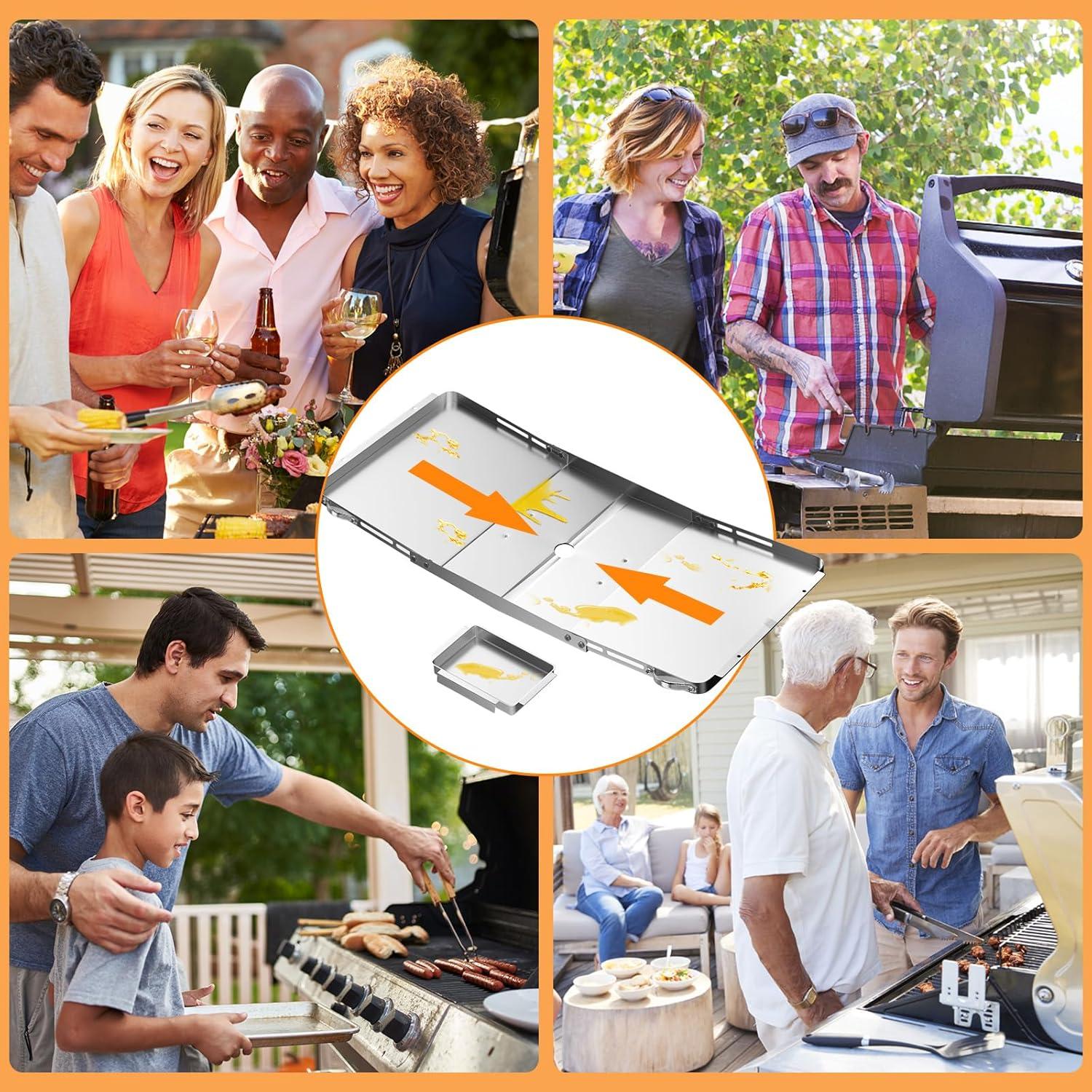 Bandeja de Grasa Ajustable KOSGHO XL Acero Inoxidable 66-91cm