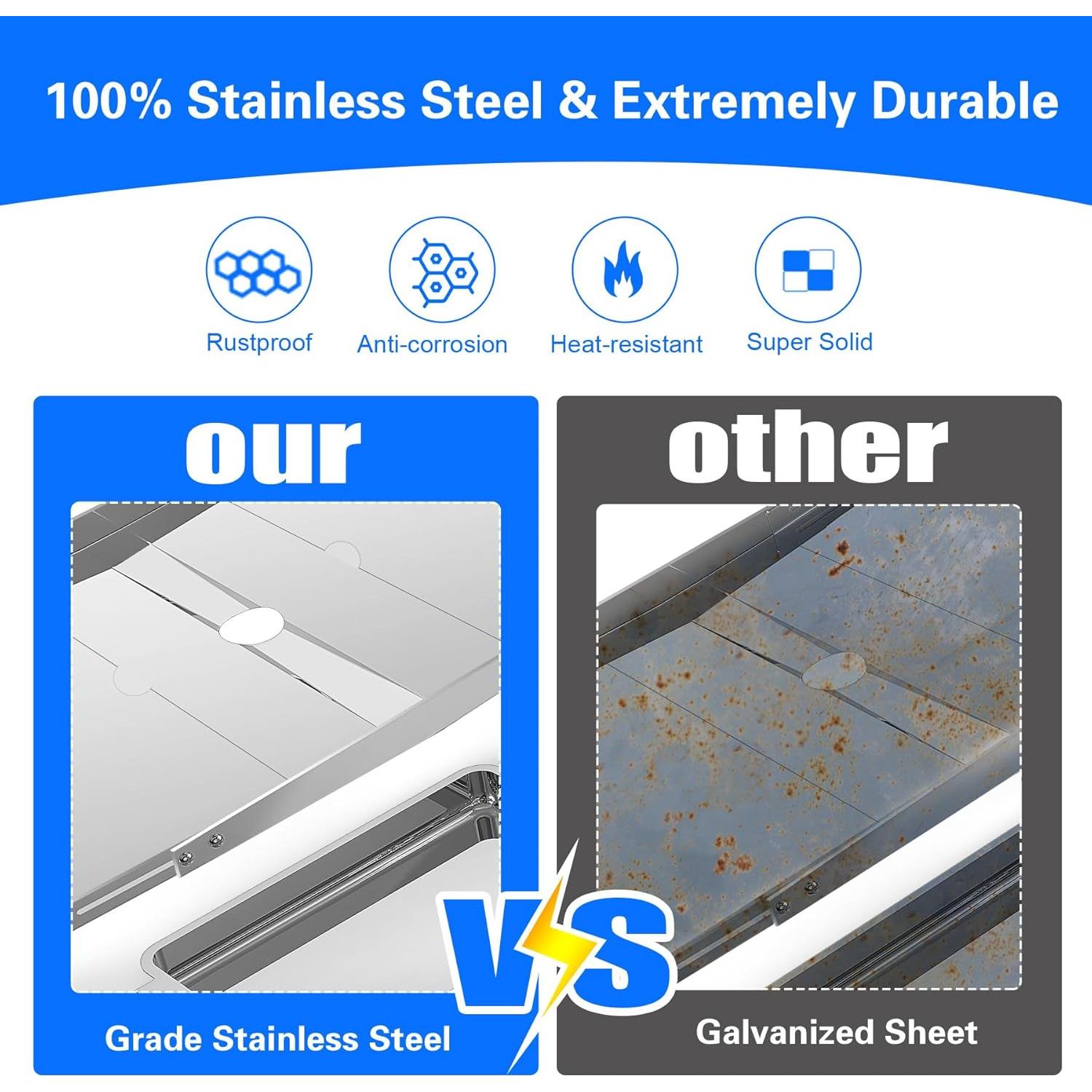 Bandeja de Grasa Ajustable Dyna Glo 63.5-86.4 cm Acero Inox