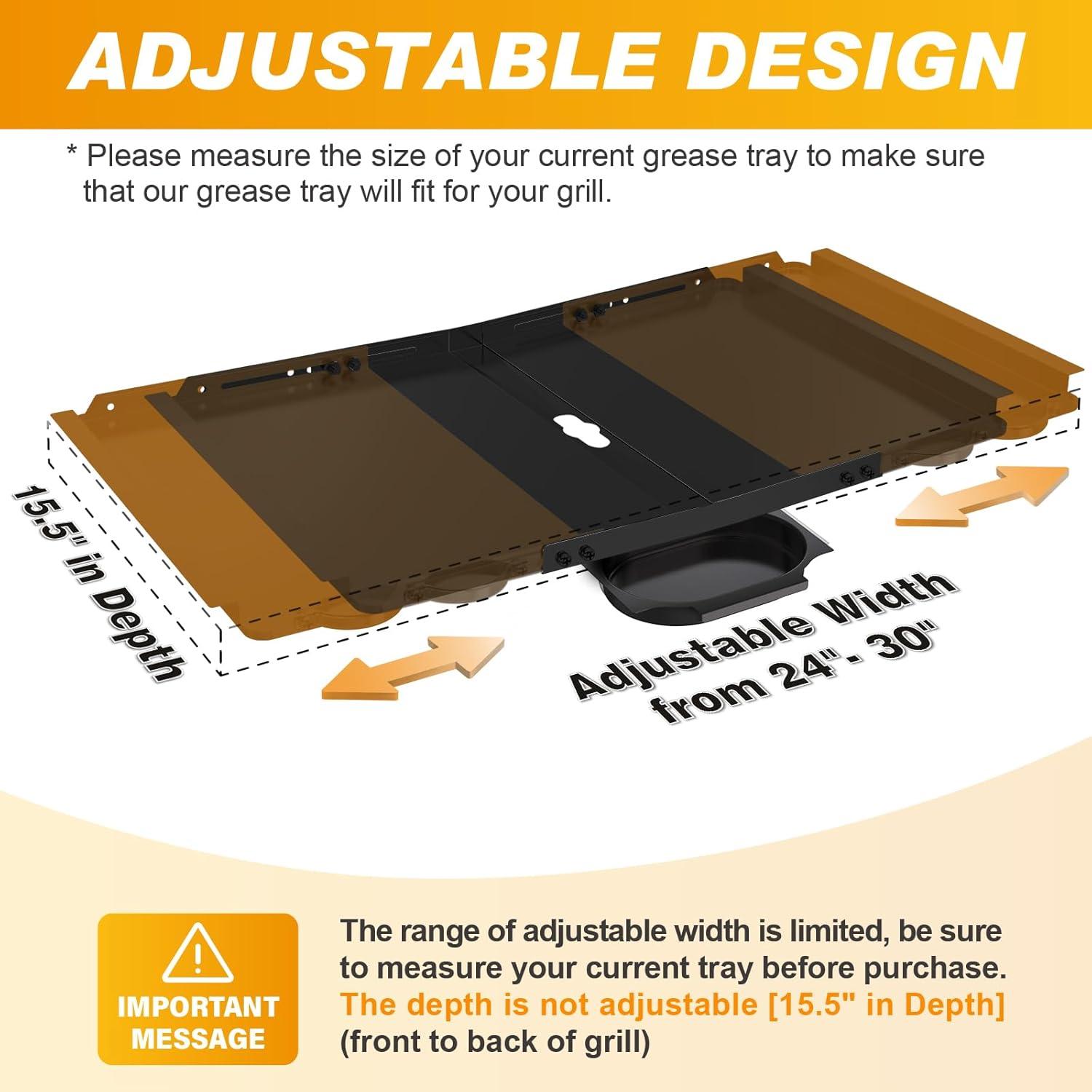 Bandeja de grasa universal Outage 24-30" (61-76 cm) para parrilla
