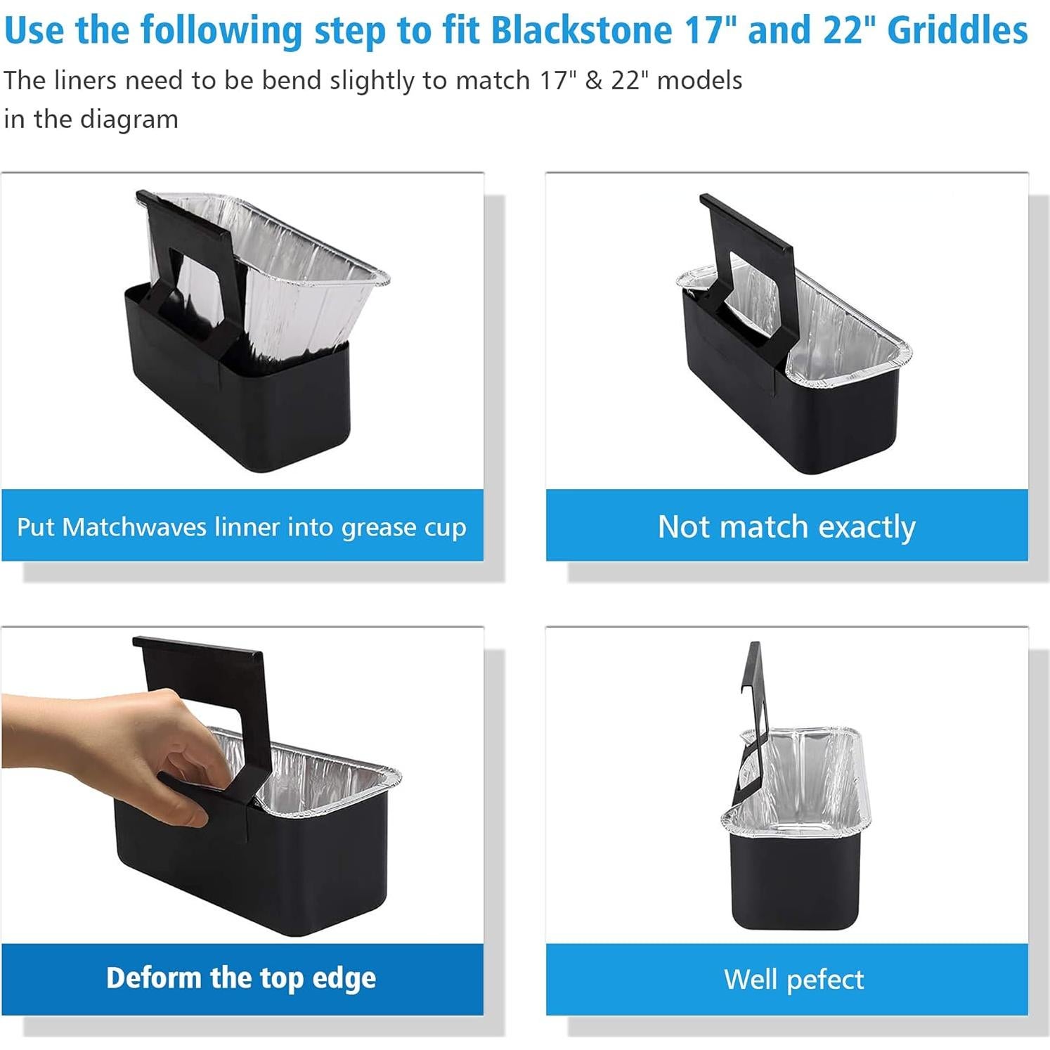 Paquete de 20 forros de grasa Matchwaves para planchas Blackstone