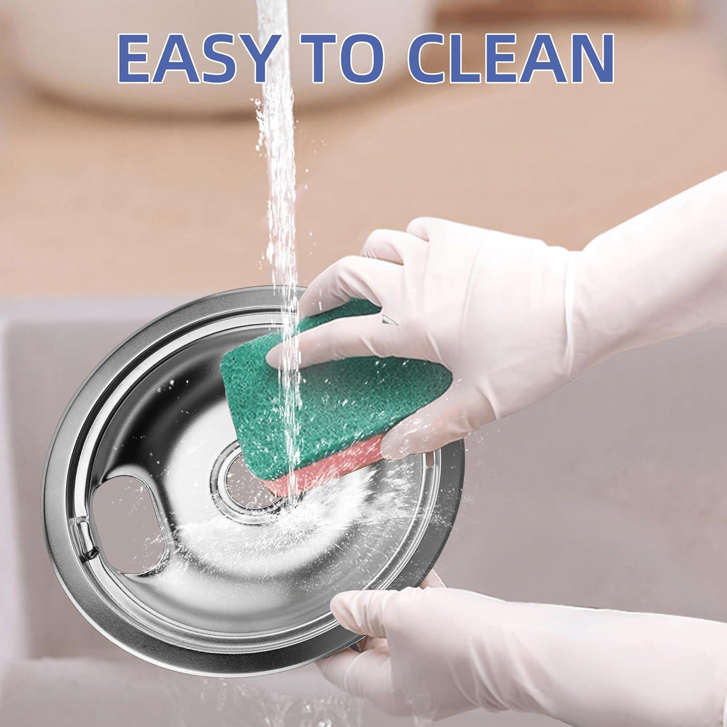 Juego de bandejas de goteo de cromo Pulluty 6" y 8" para estufas