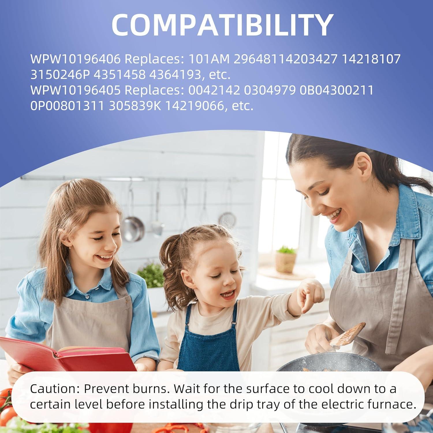 Juego de bandejas de goteo de cromo Pulluty 6" y 8" para estufas