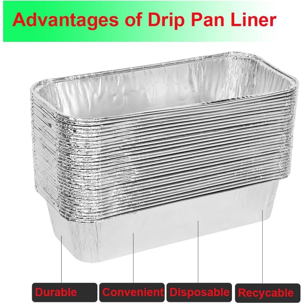 Bandejas de Goteo Desechables Aluminio DONSIQIZZ 30-Pack 19.3x8.6 cm