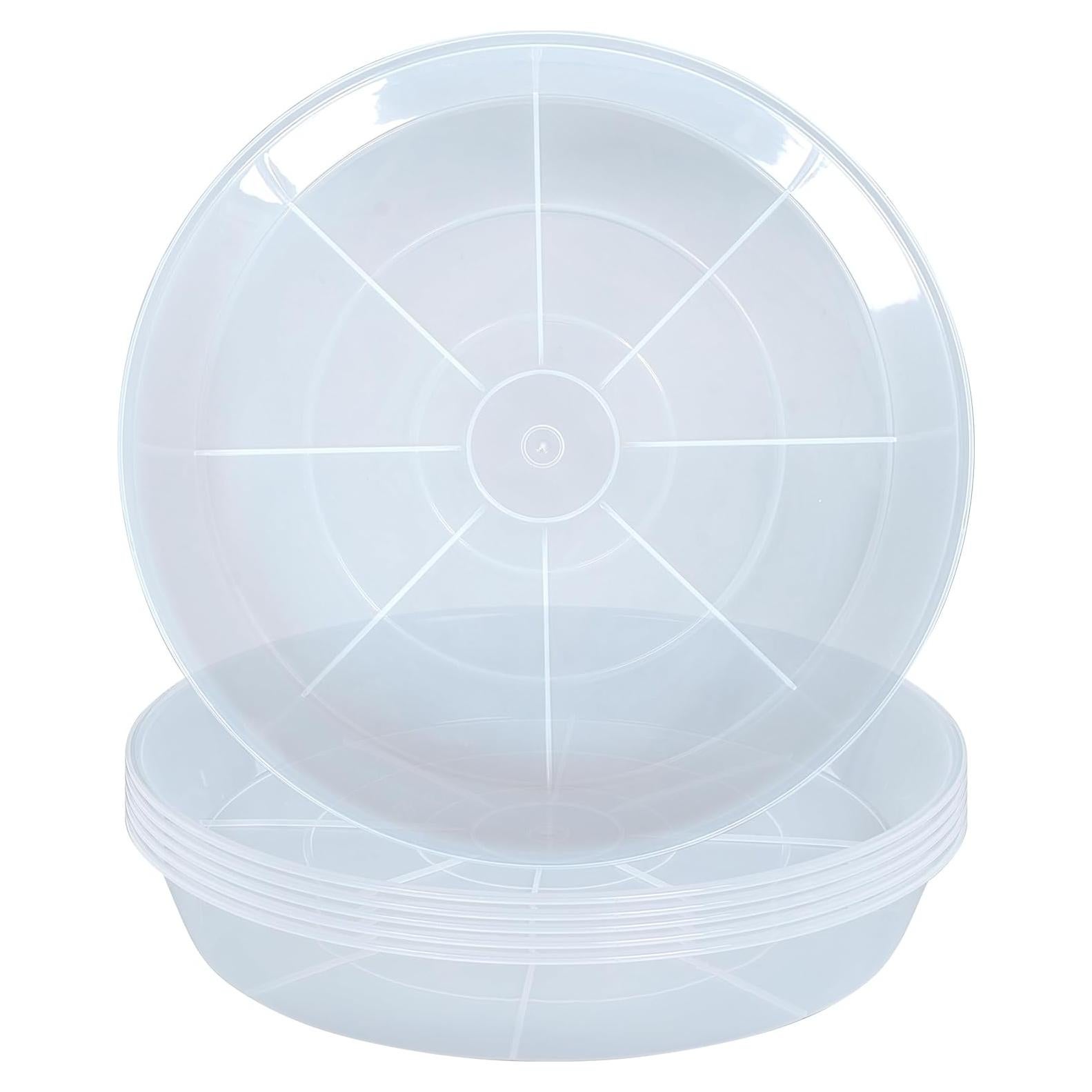 Plato de Drenaje para Plantas NIMYAU 15.24 cm Transparente 6 Pzas