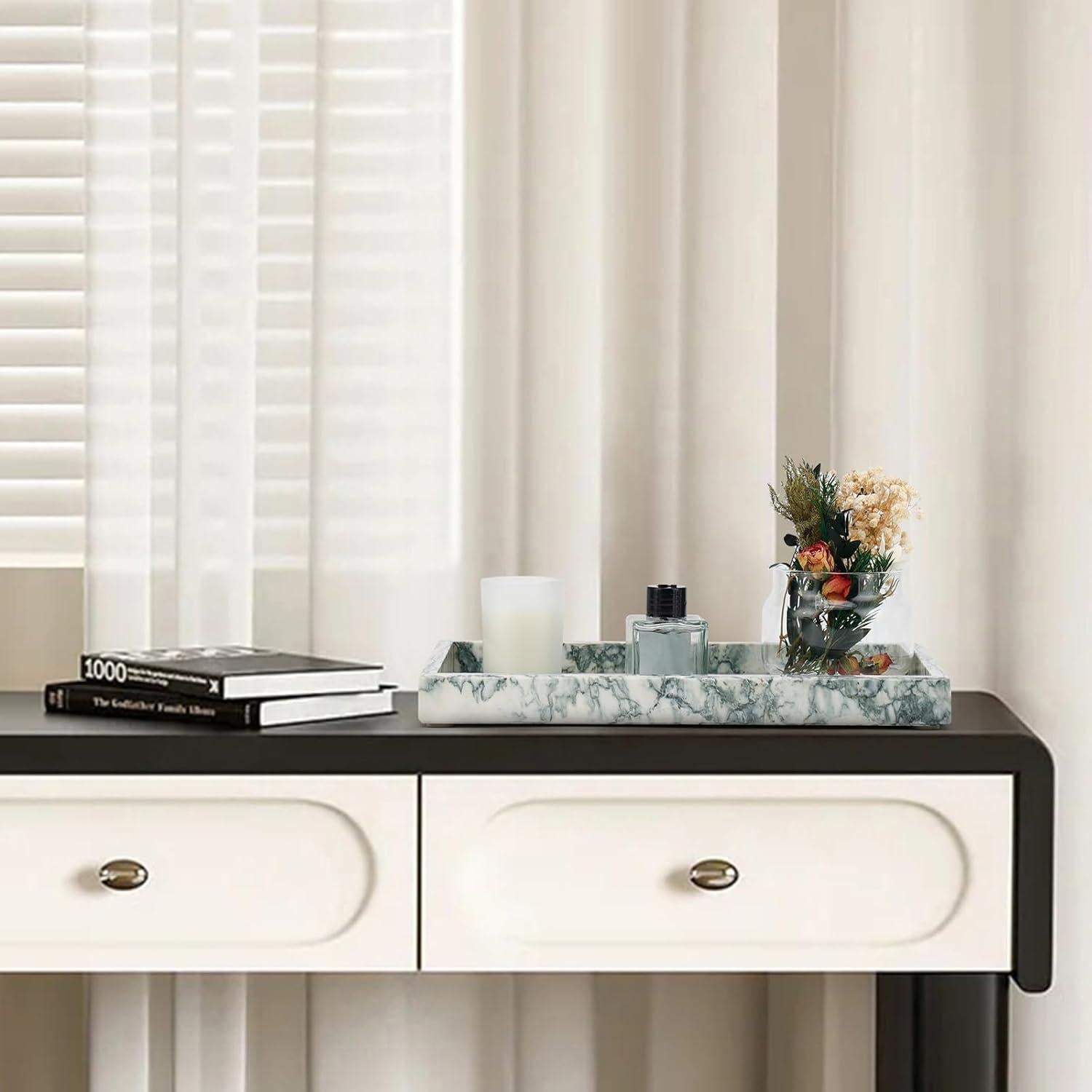 Bandeja de Baño de Mármol MULWR Verde Cian 30x20 cm