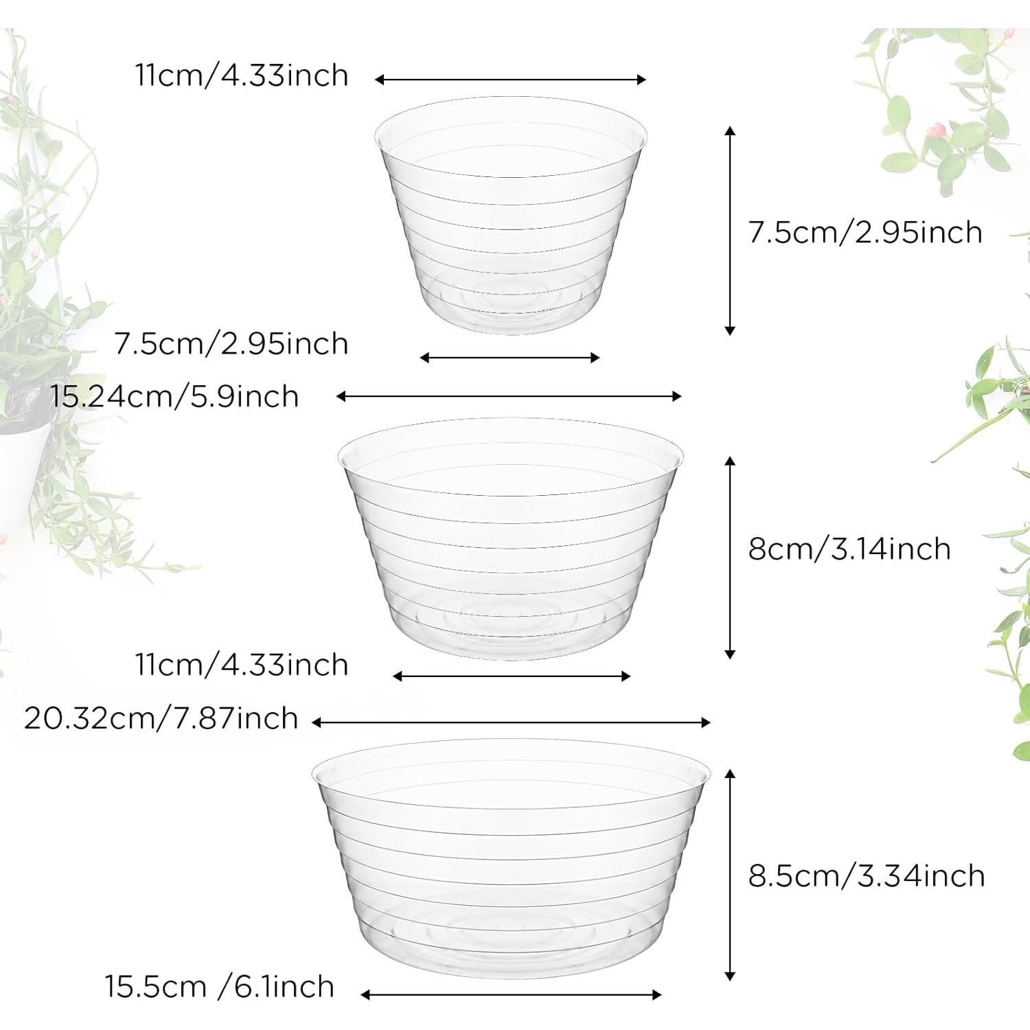 Bandejas de Goteo Profundas Hoolerry 15 Pcs 10-20 cm Plástico