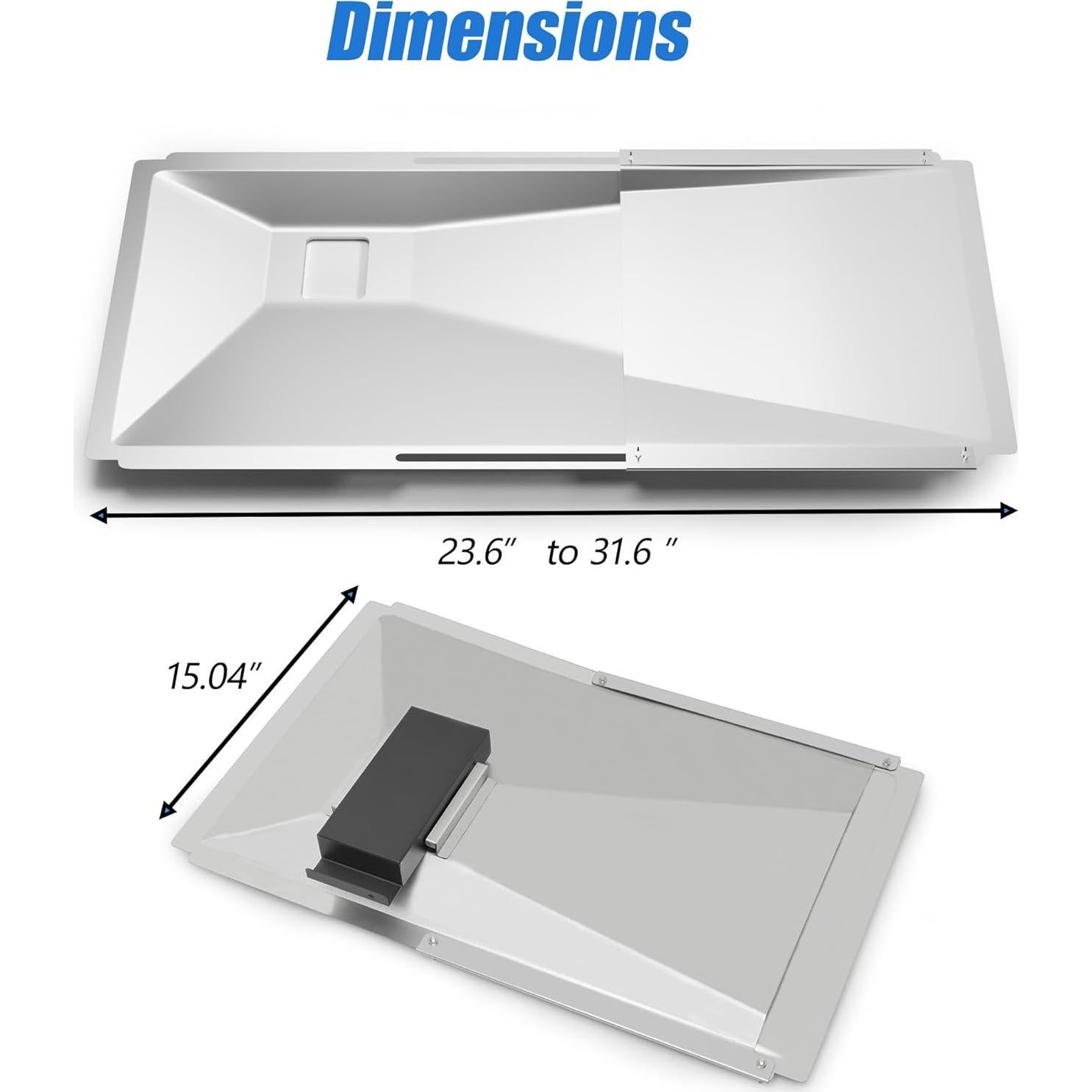 Trampa de Grasa Ajustable ZCLYUYA para Parrilla de Gas 3/4/5 Quemadores