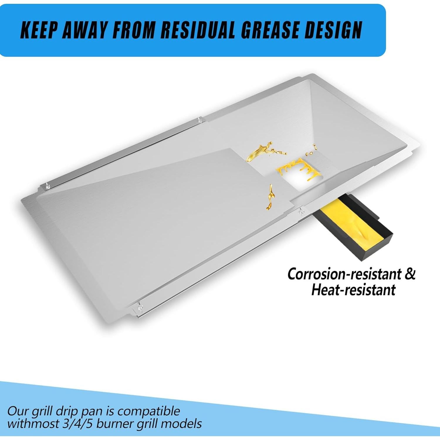 Trampa de Grasa Ajustable ZCLYUYA para Parrilla de Gas 3/4/5 Quemadores