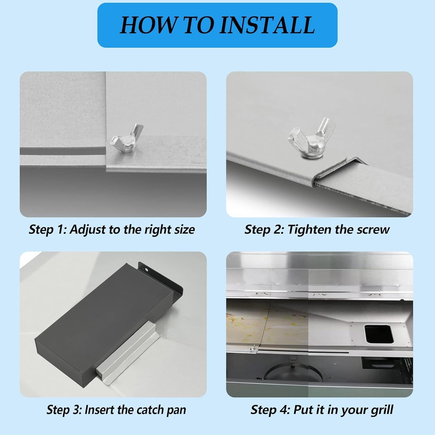 Trampa de Grasa Ajustable ZCLYUYA para Parrilla de Gas 3/4/5 Quemadores