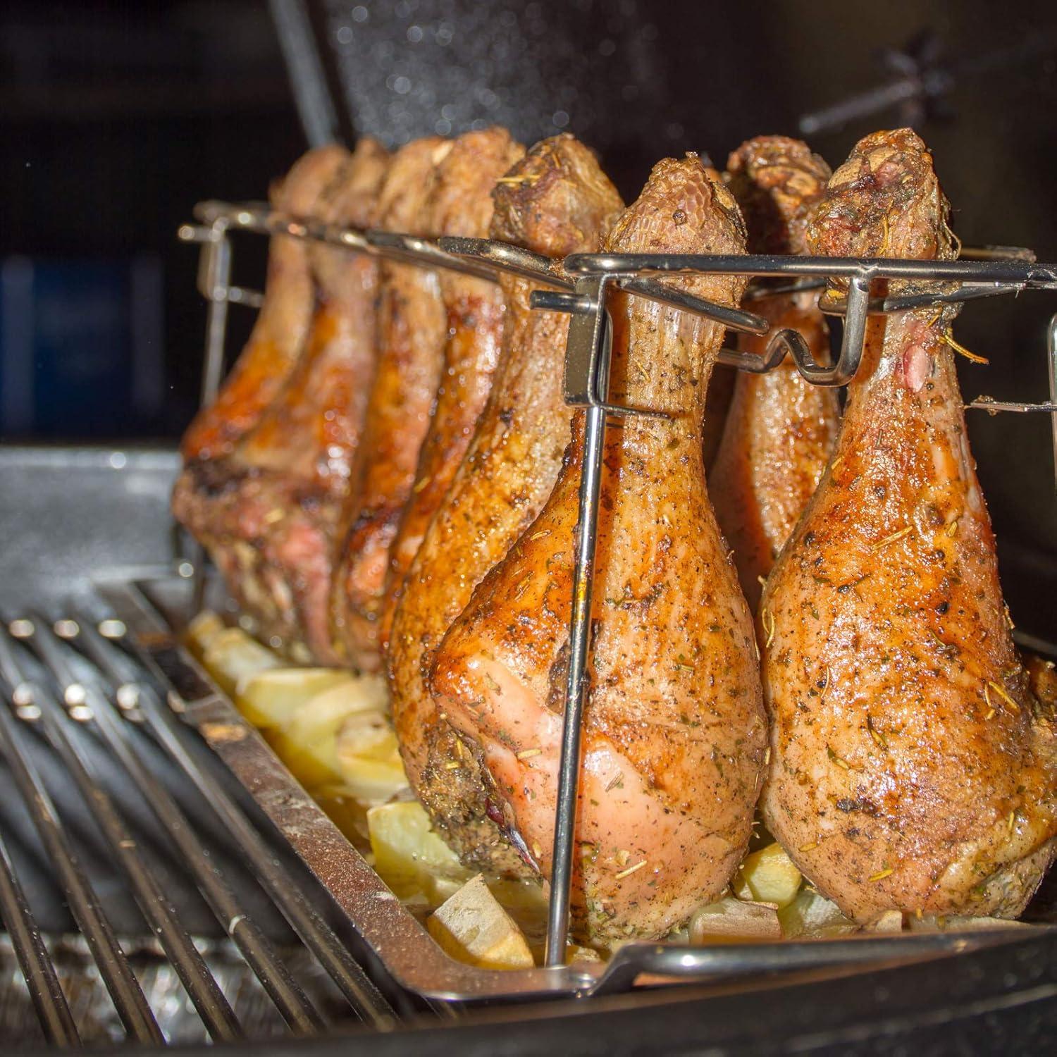 Soporte para Muslos de Pollo RTT con Bandeja de Goteo 12 Ranuras