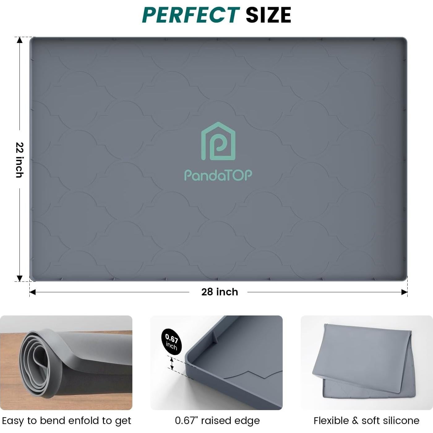 Alfombrilla Bajo Fregadero PandaTOP 71x56 cm Silicona Impermeable