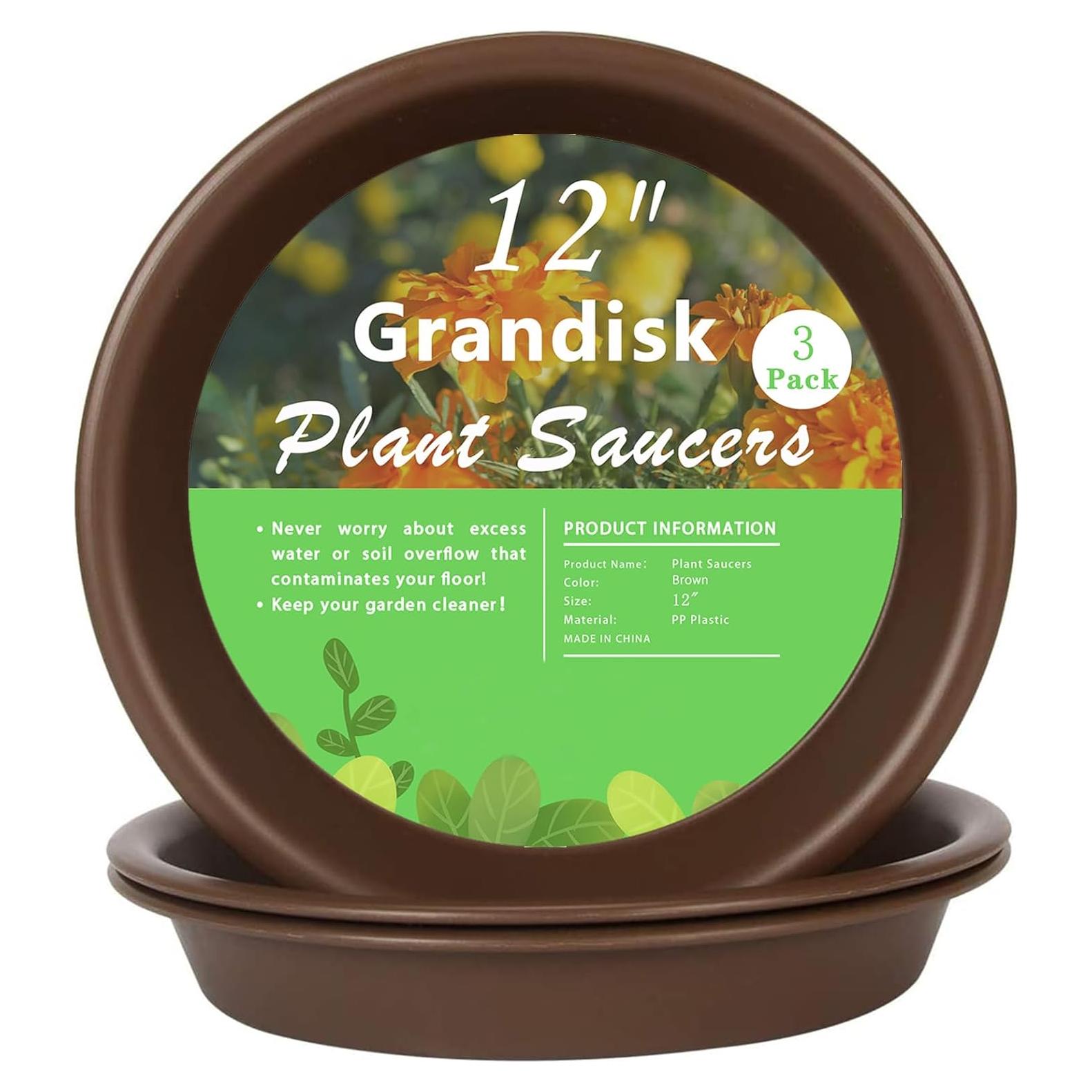 Platos para Macetas TITE 30 cm Marrón - 3 Paquetes Duraderos