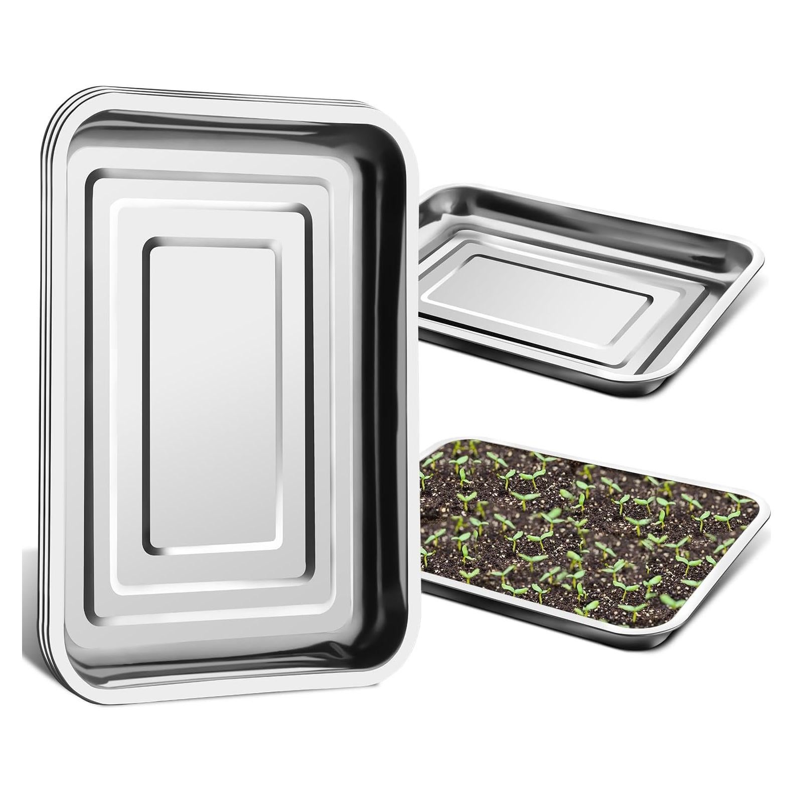 Paquete de 5 bandejas grandes de acero inoxidable RooTrimmer