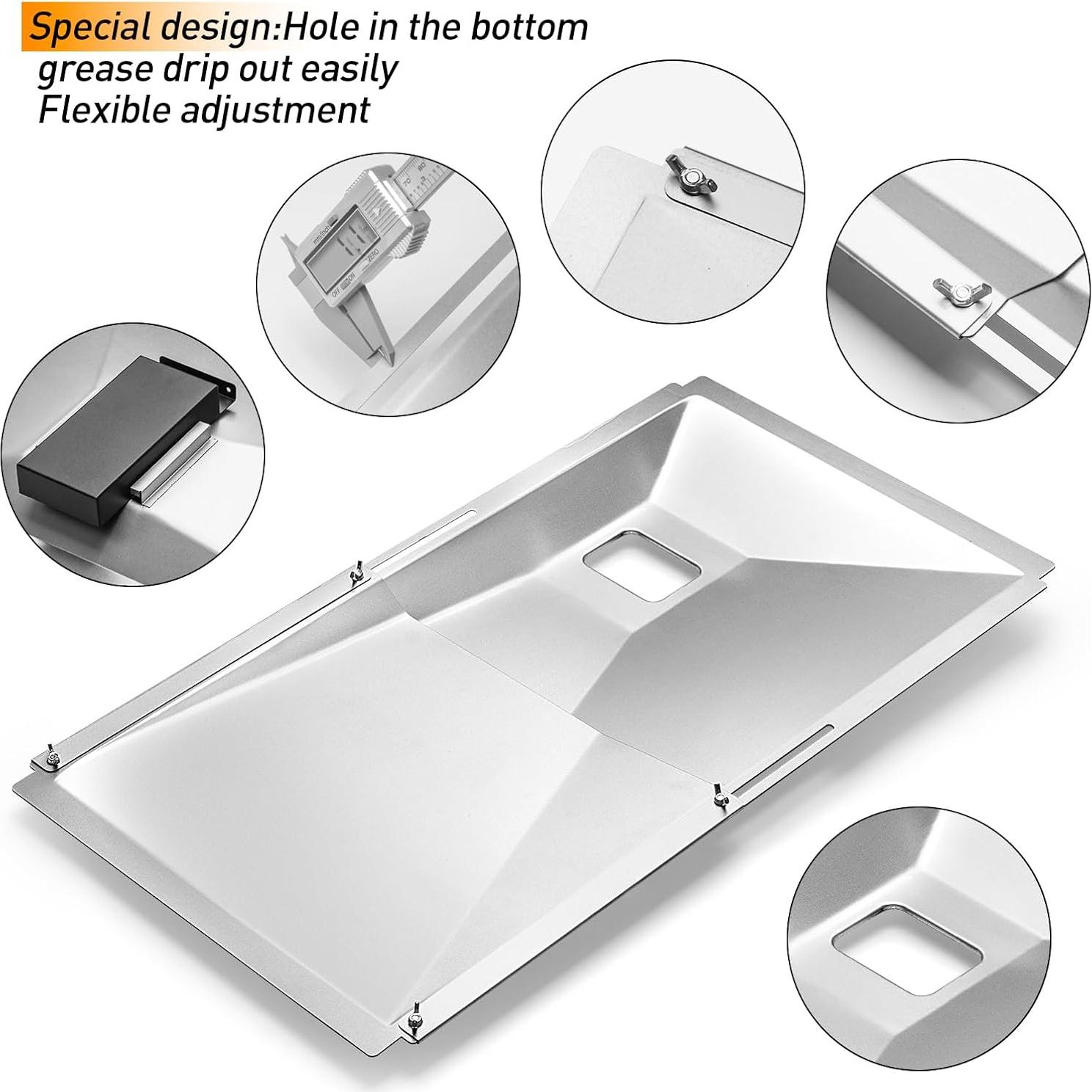 Bandeja de Goteo Ajustable AOREWTGGH para Parrillas 60-80.5 cm