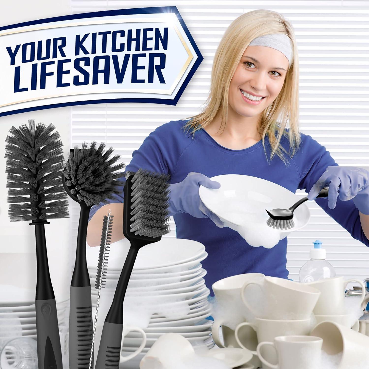 Juego de cepillos de cocina Trazon 4 piezas - limpieza fácil