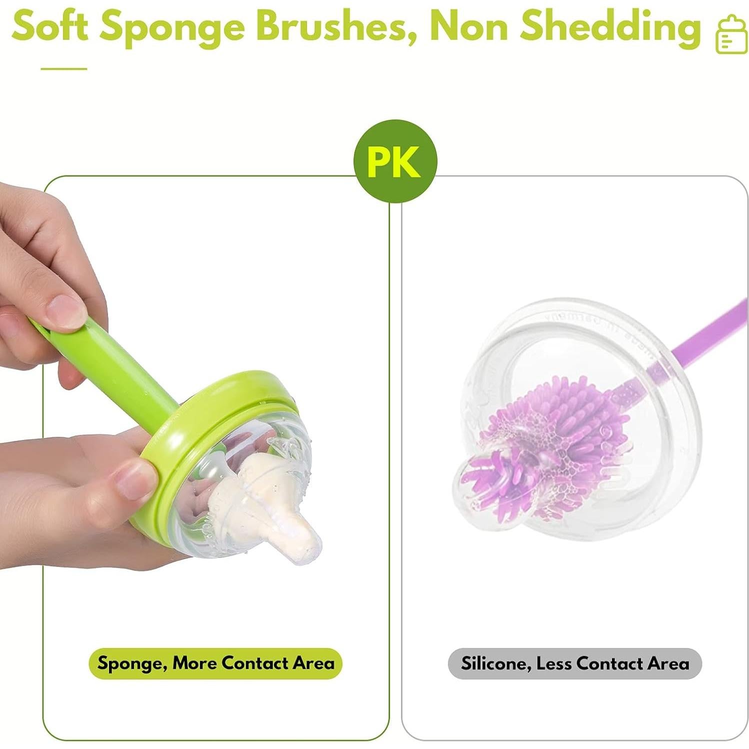 Juego de 8 Cepillos de Esponja CAREBABYMORE para Botellas