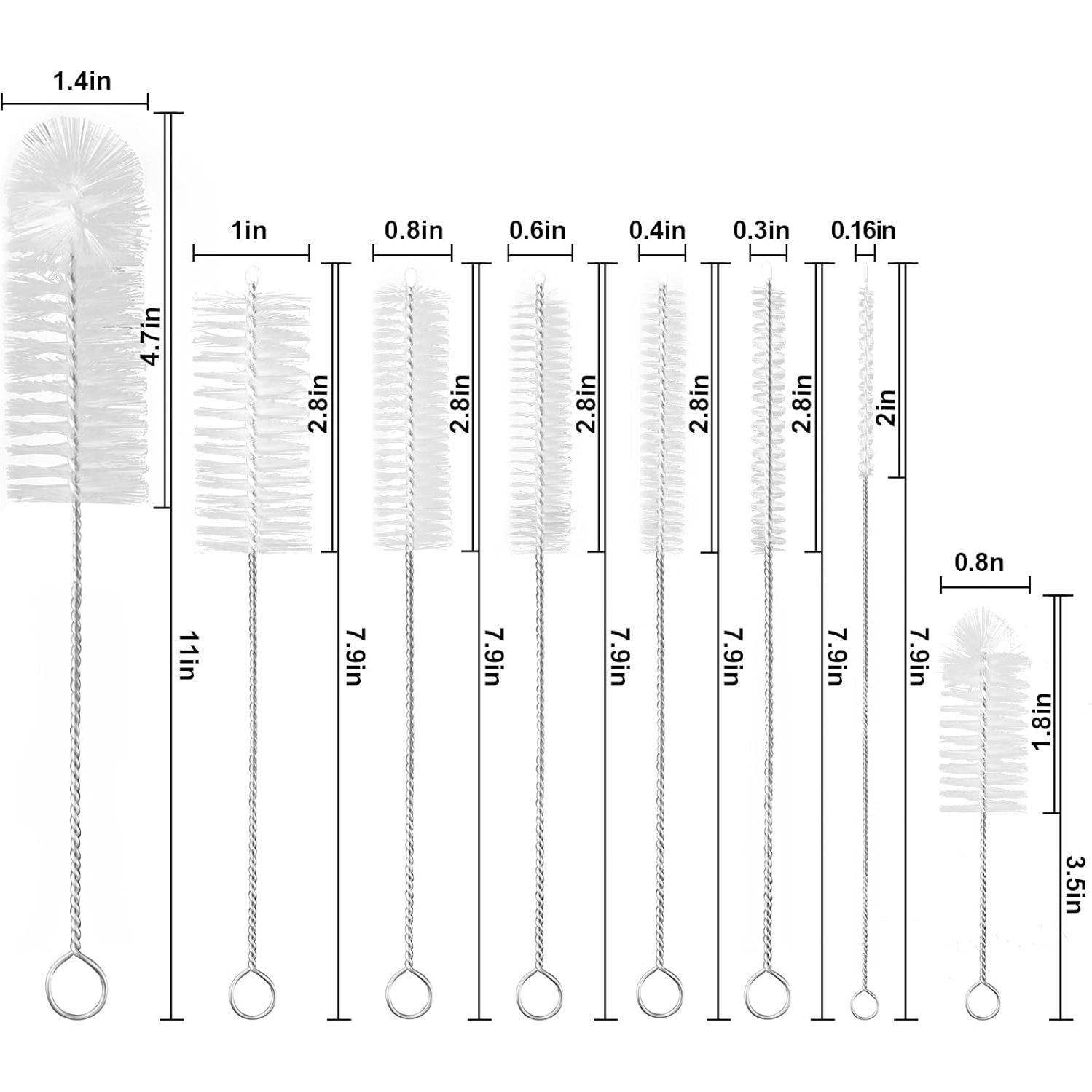 Juego de 8 Cepillos Limpiadores de Botellas y Pajitas Yolaist