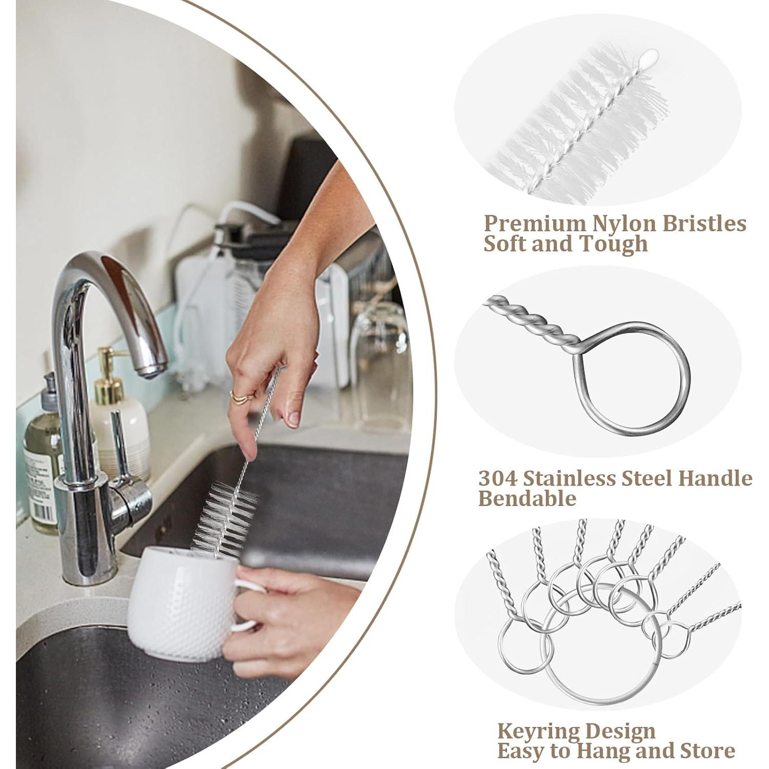 Juego de 8 Cepillos Limpiadores de Botellas y Pajitas Yolaist