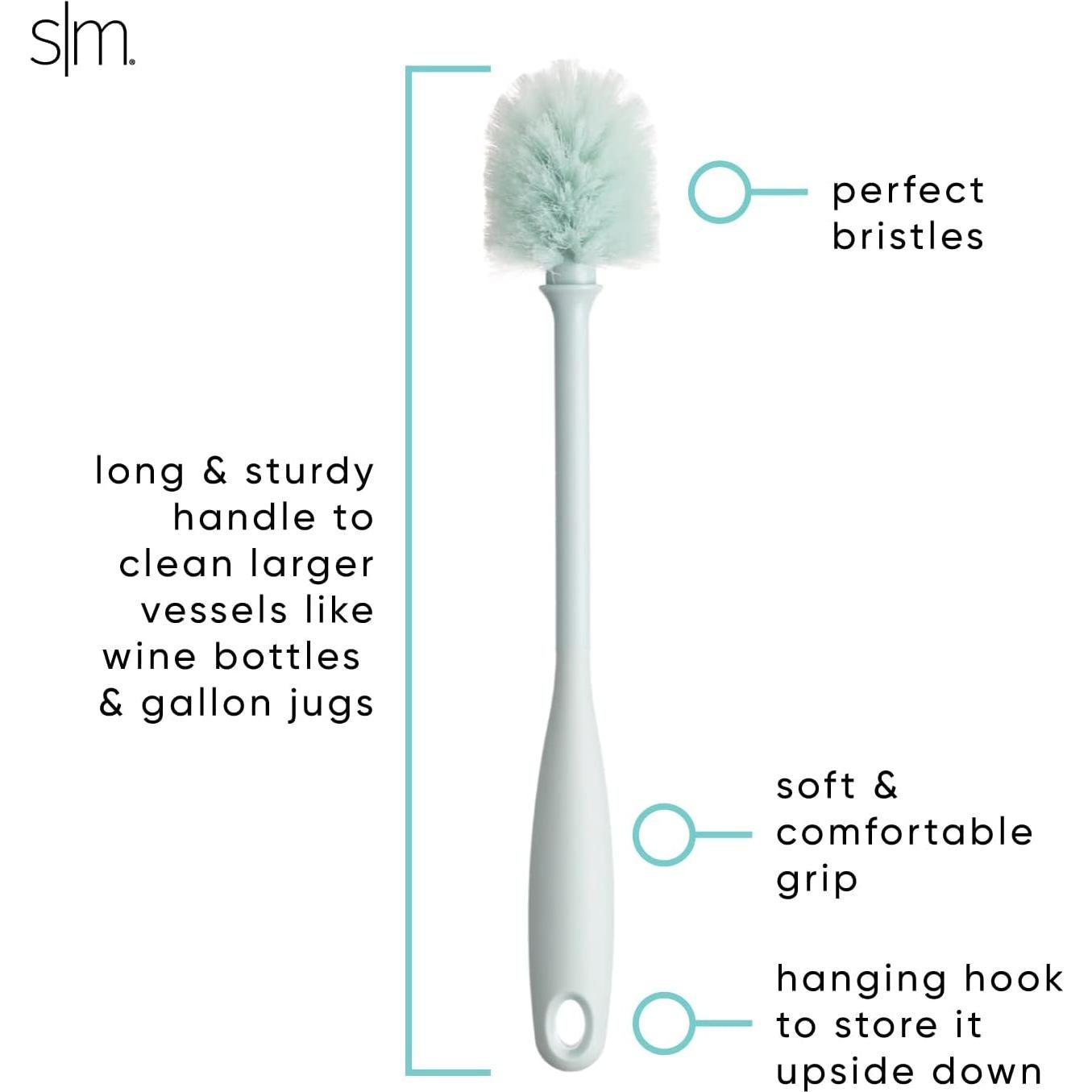 Cepillo de Botellas Simple Moderno Gris Salvia 35 cm