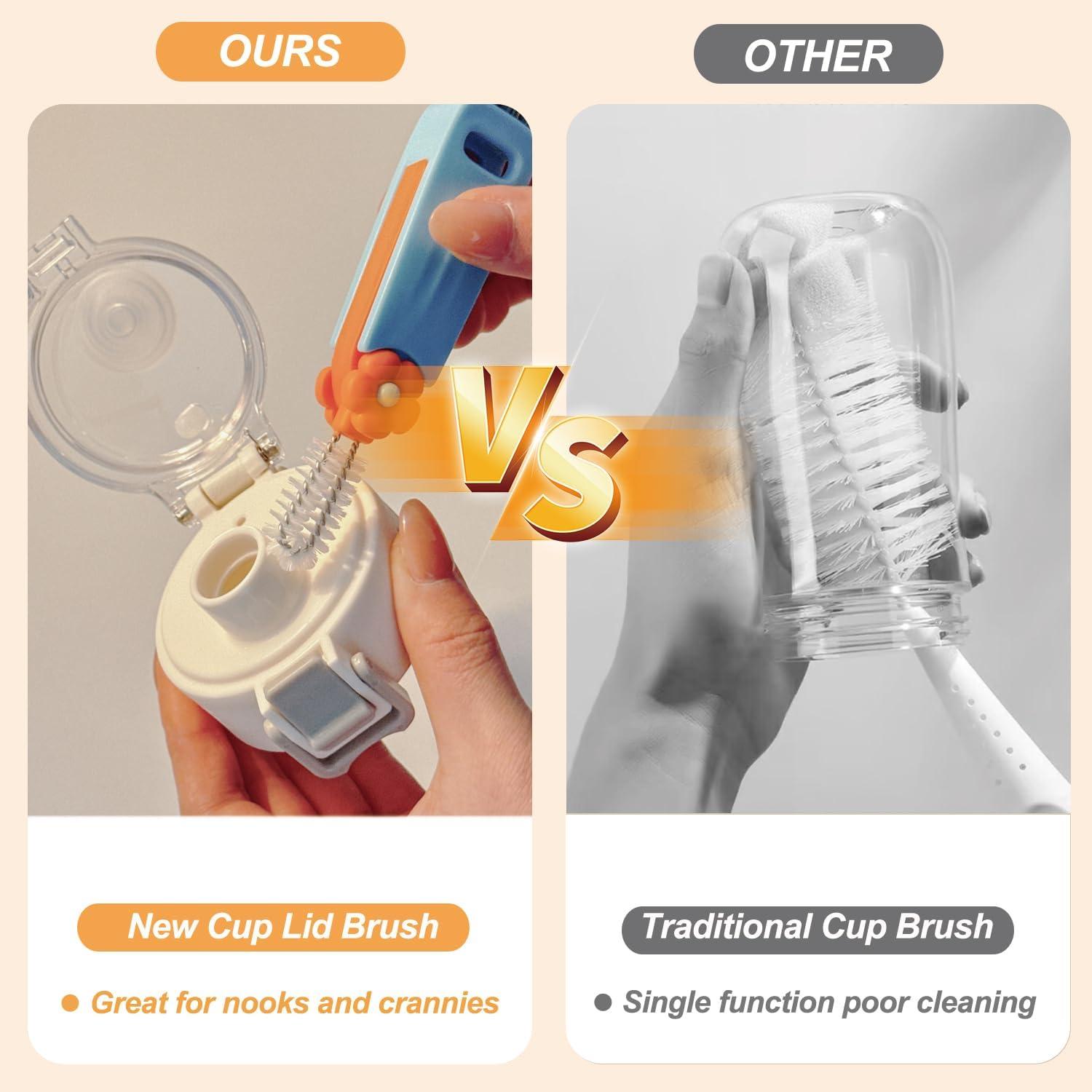 Juego de cepillos de limpieza DWNDN 3 en 1 para tazas y botellas