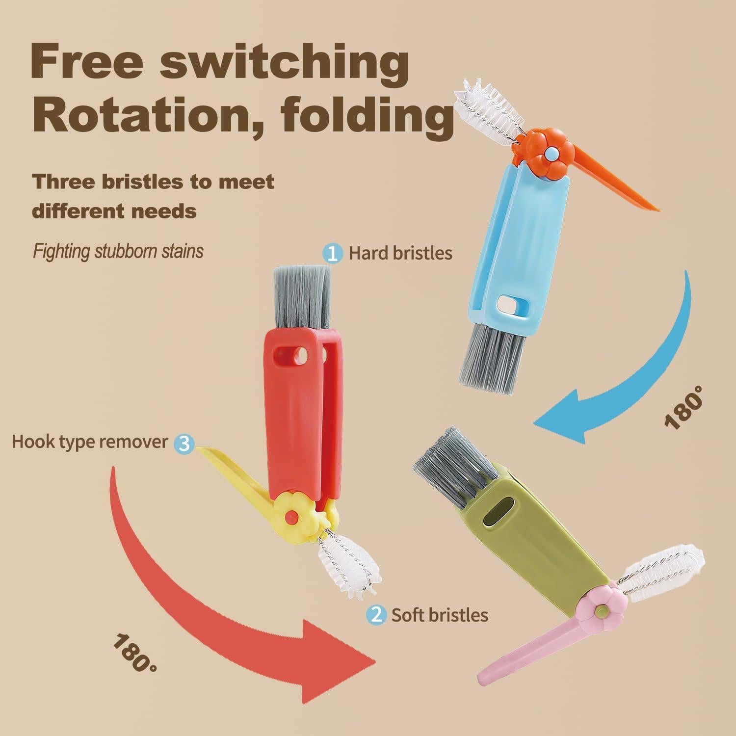 Juego de cepillos de limpieza DWNDN 3 en 1 para tazas y botellas