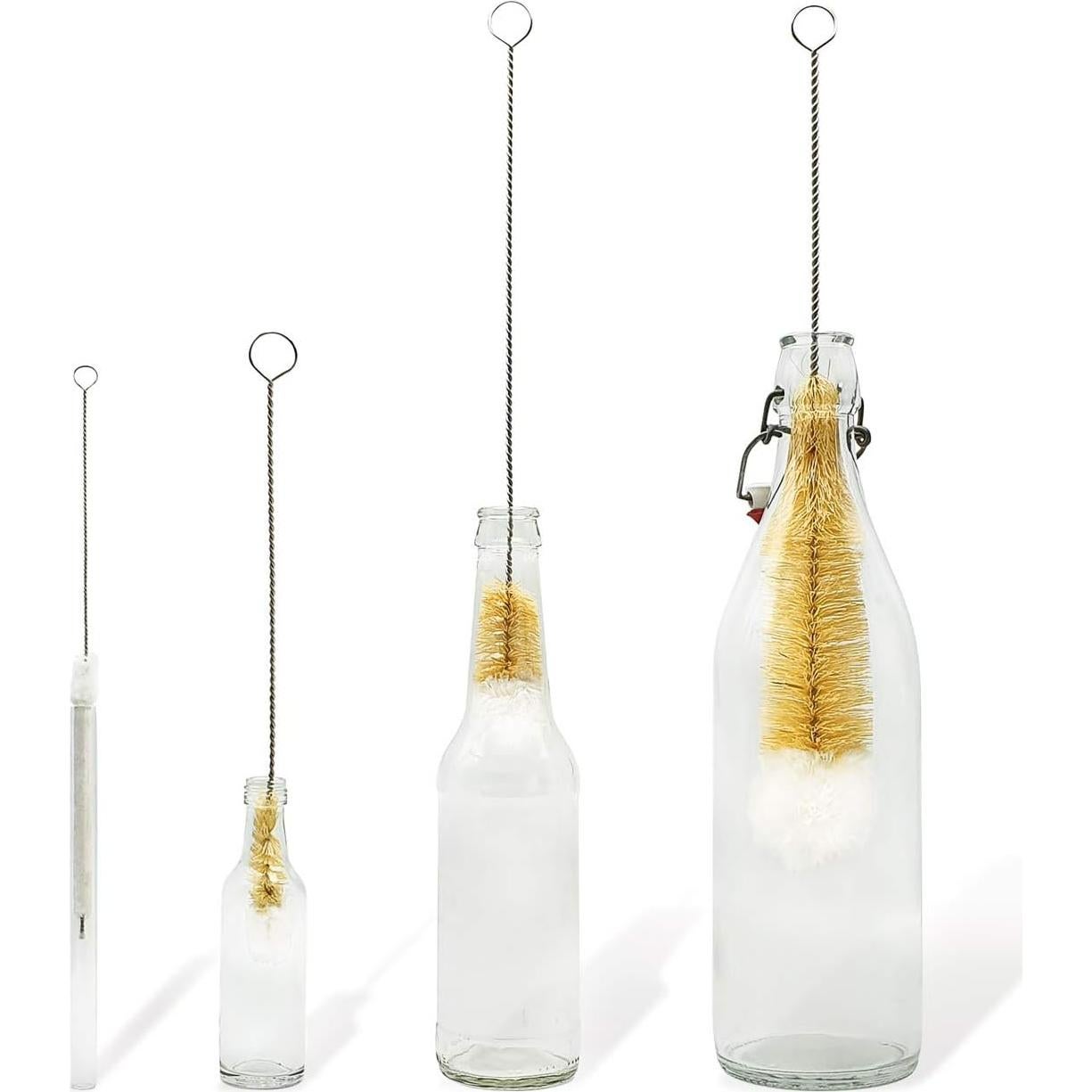 Juego de Cepillos Limpiadores de Botellas Bambaw - 4 Piezas