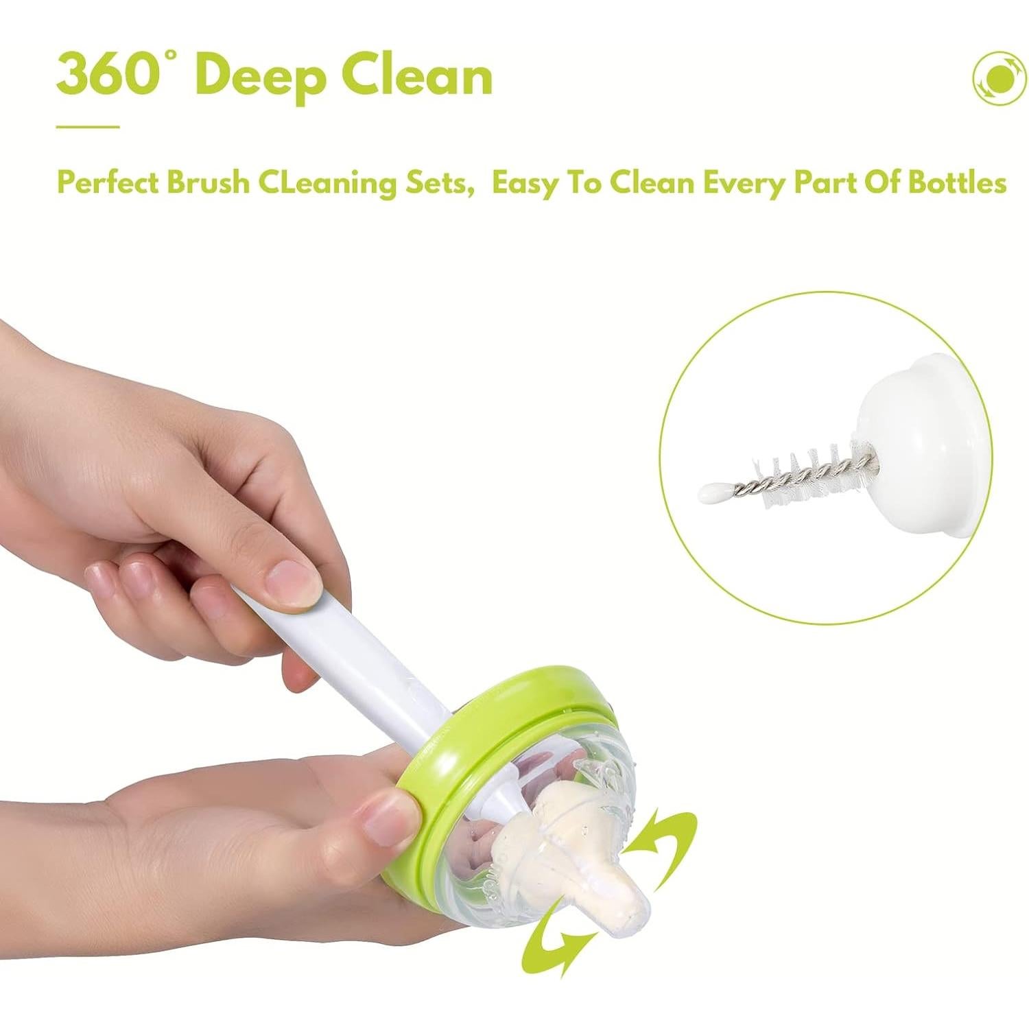 Juego de Cepillos para Botellas de Bebé CAREBABYMORE 8 Pcs