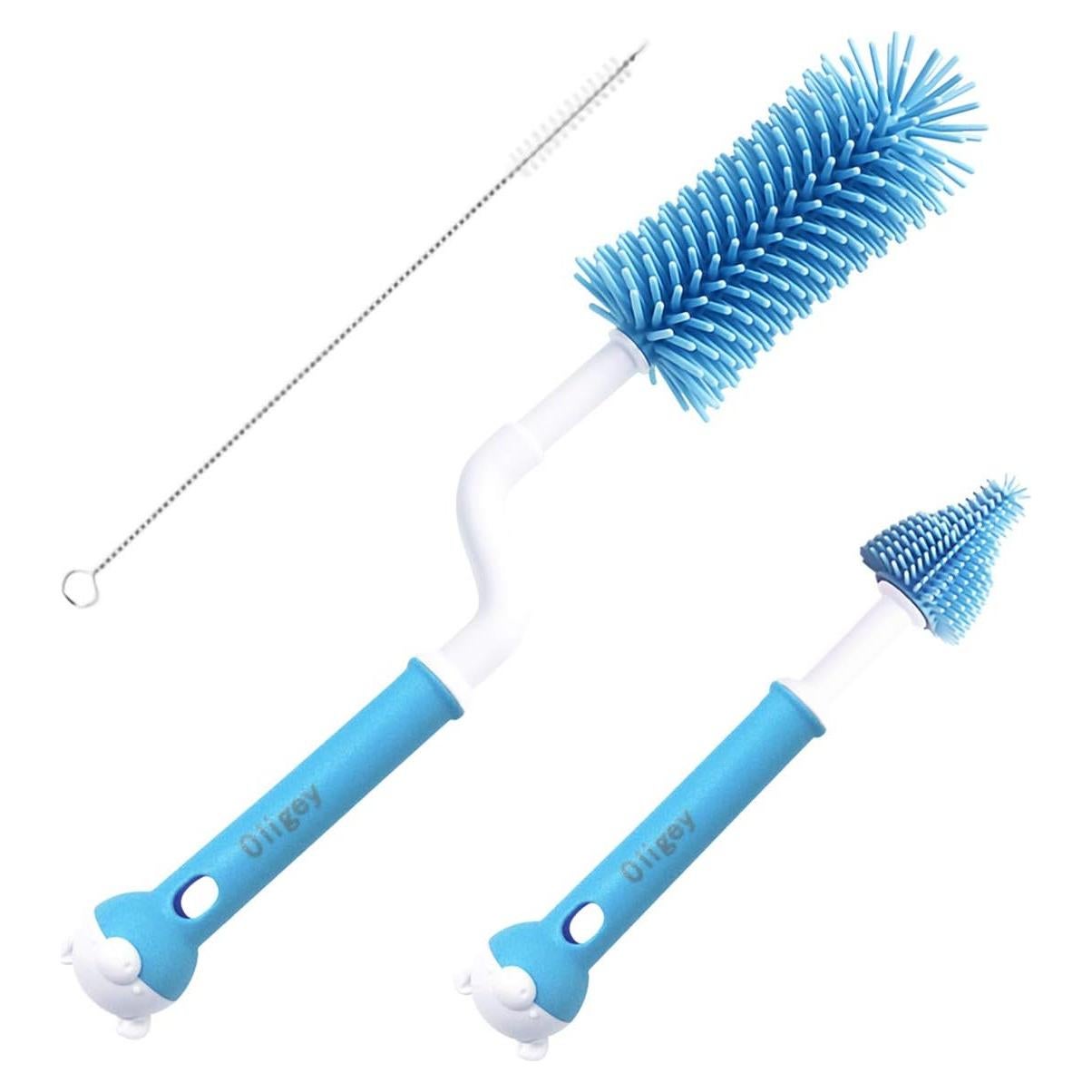 Juego de Cepillos de Limpieza Oligey para Bebés - Silicona 3 en 1