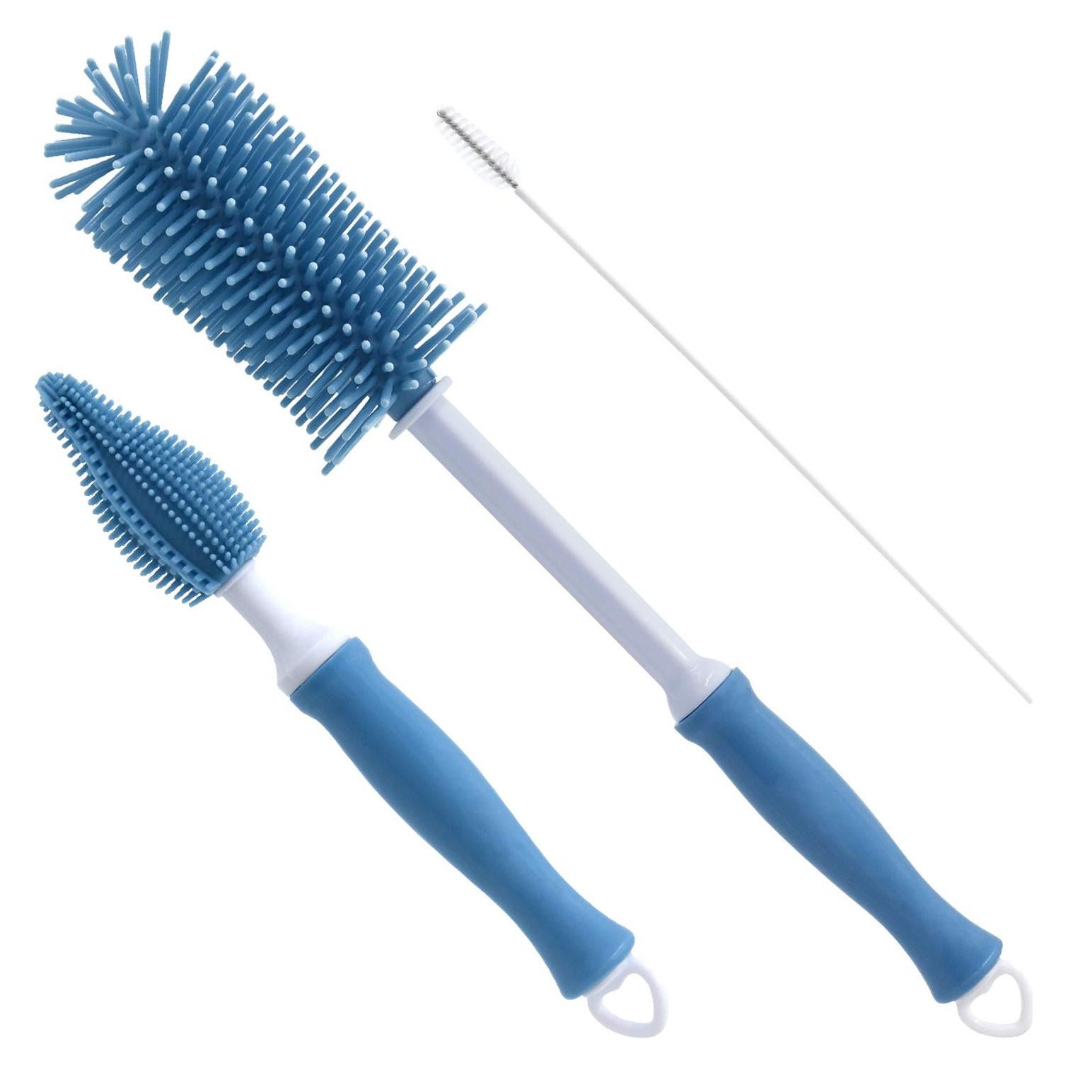 Set de Cepillos de Silicona Auerllcy 3 Piezas para Botellas