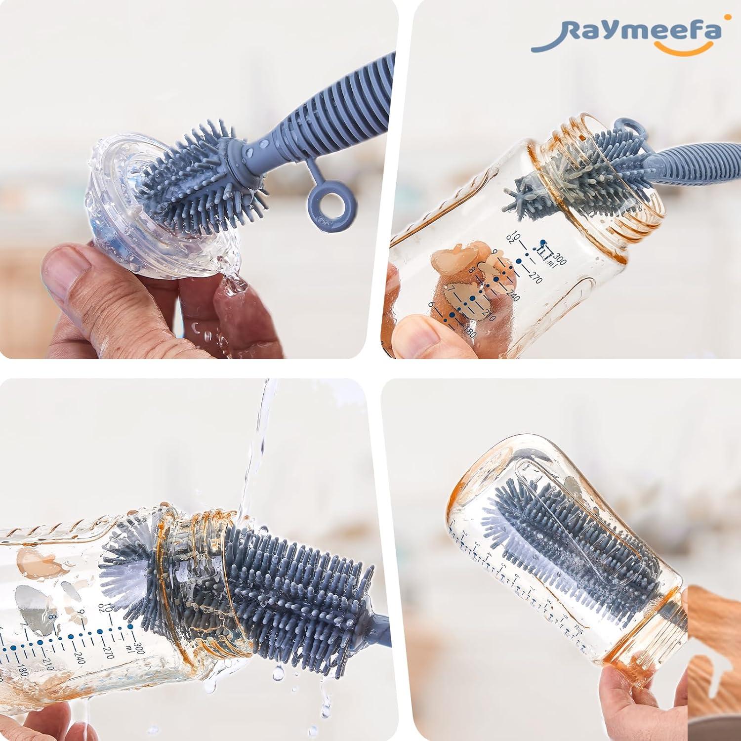 Cepillo de Limpieza de Botellas Raymeefa de Silicona Azul