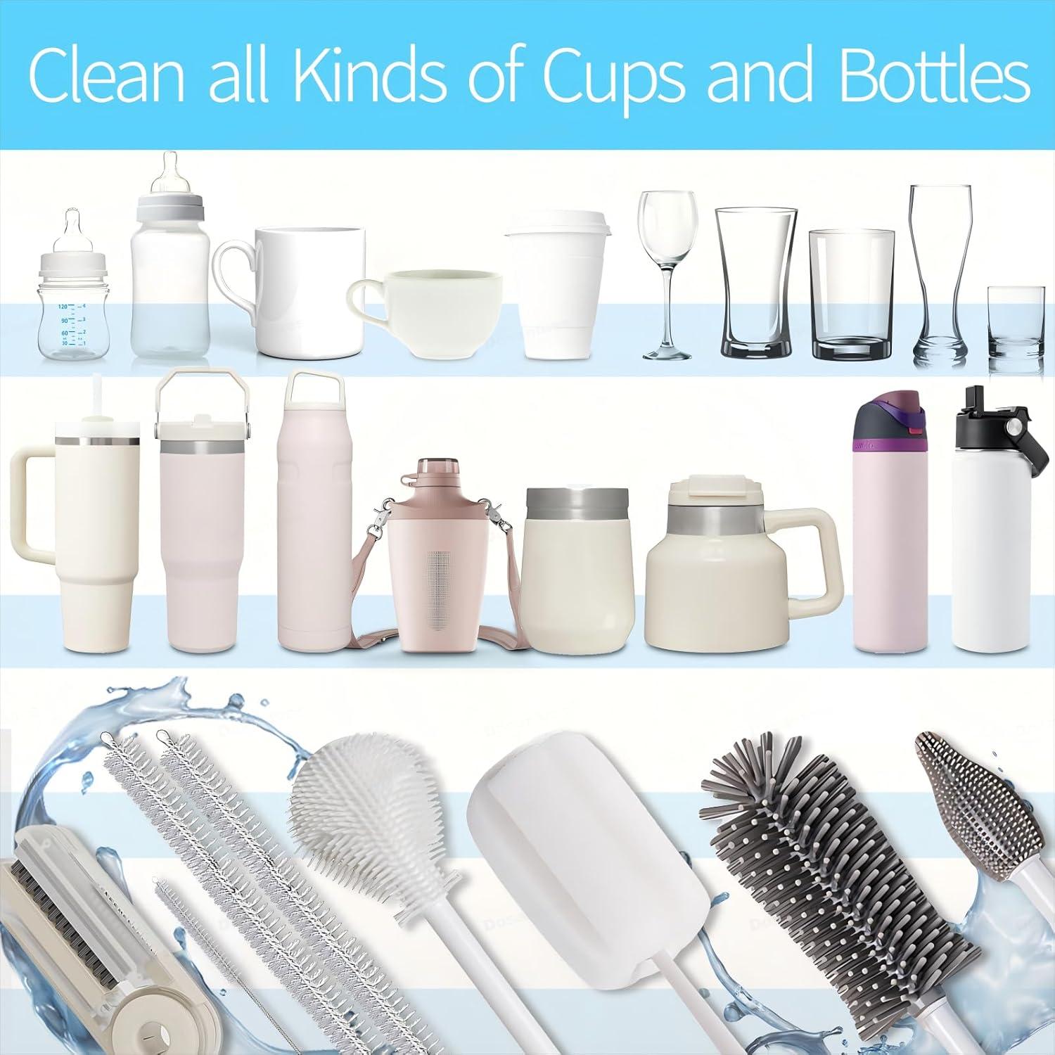 Juego de 8 Cepillos Limpiadores de Botellas Dosanlues