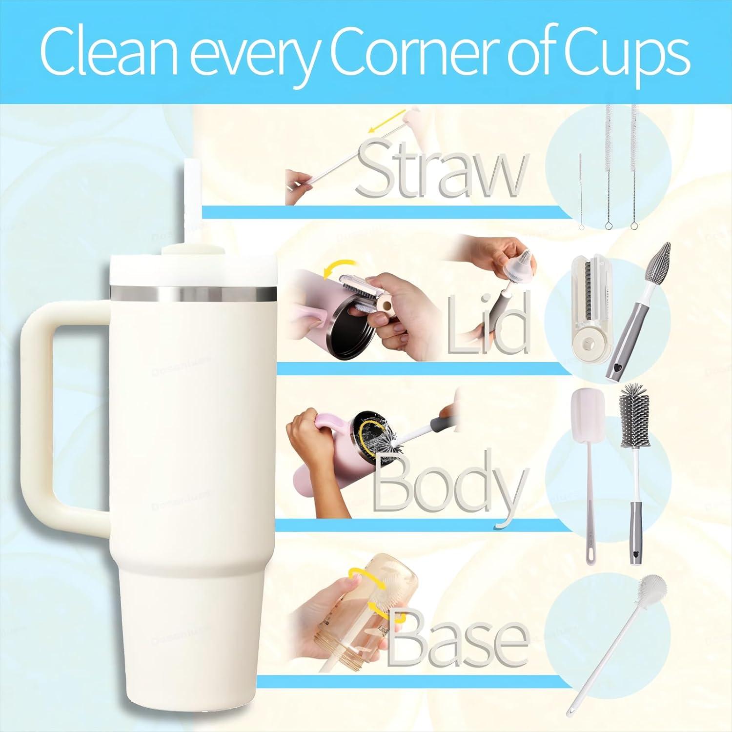 Juego de 8 Cepillos Limpiadores de Botellas Dosanlues