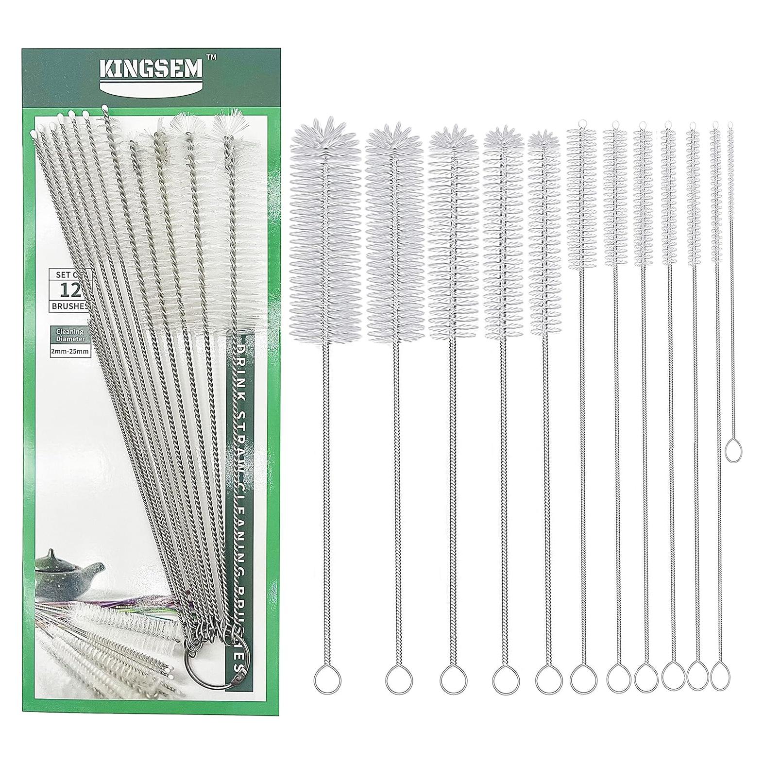 Kit de 12 Cepillos Limpiadores de Pajitas KINGSEM 2-25mm