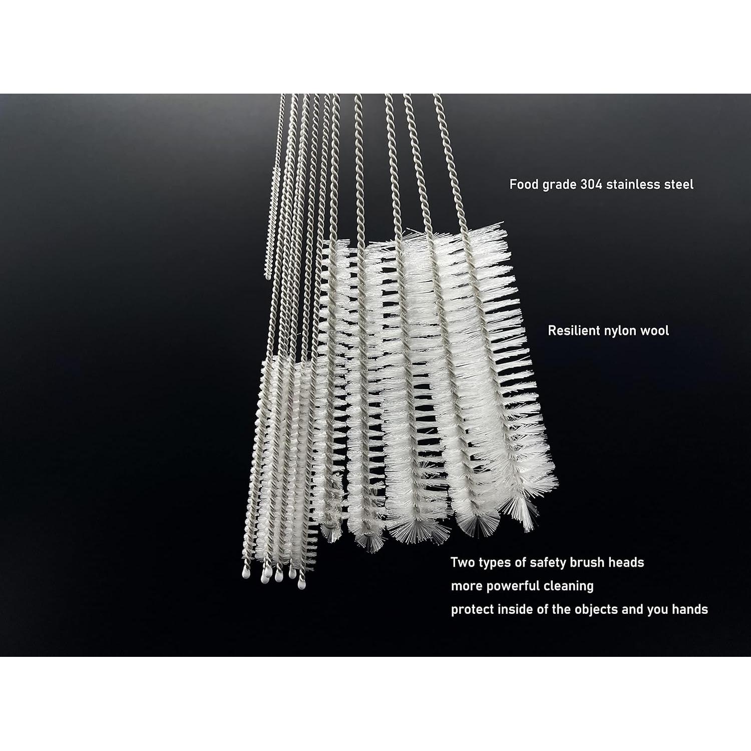 Kit de 12 Cepillos Limpiadores de Pajitas KINGSEM 2-25mm