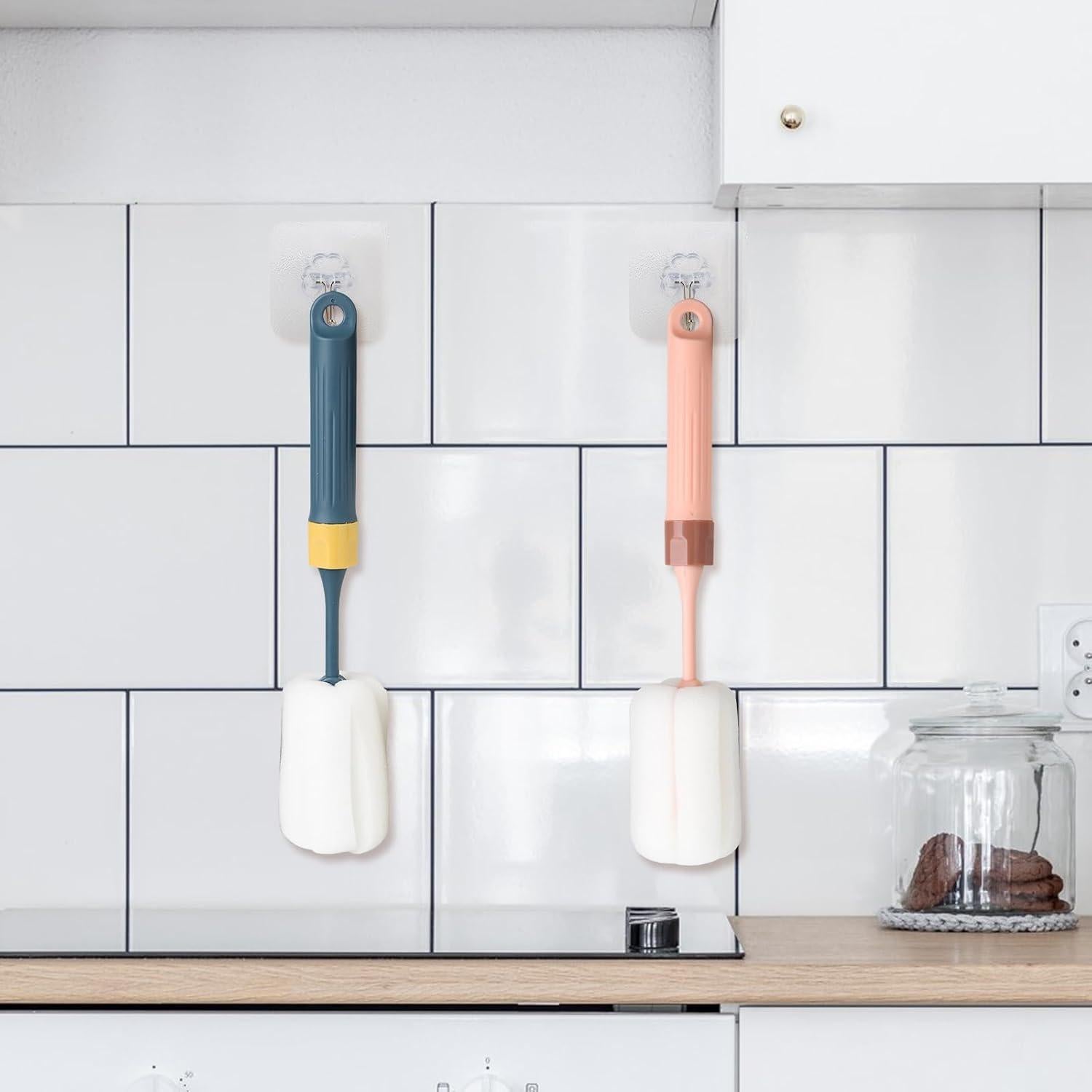 Juego de Cepillos para Botellas Cleansprite - 2 Unidades con Mango Ajustable 33 cm