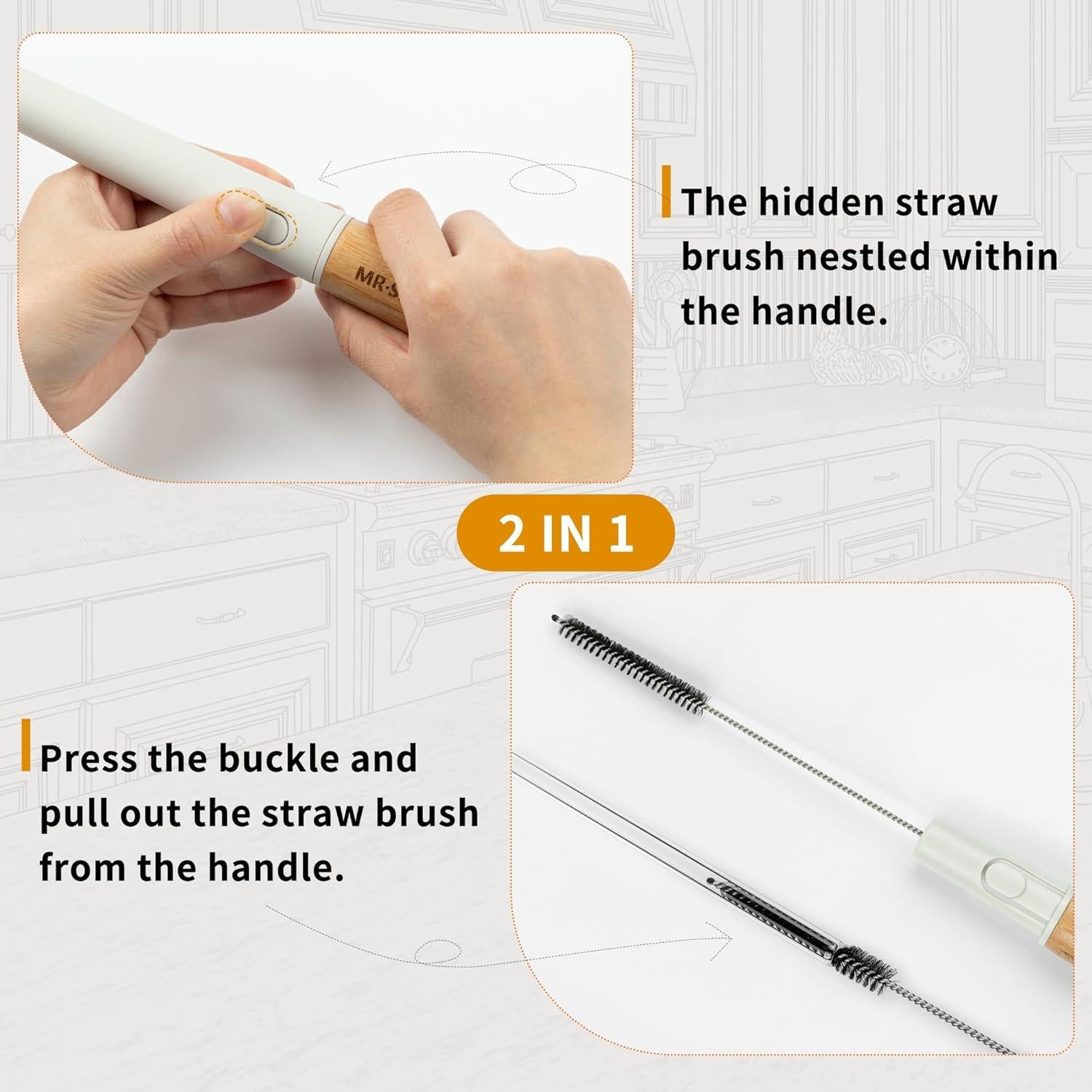 Cepillo Limpiador 2 en 1 MR.SIGA para Botellas y Pajitas