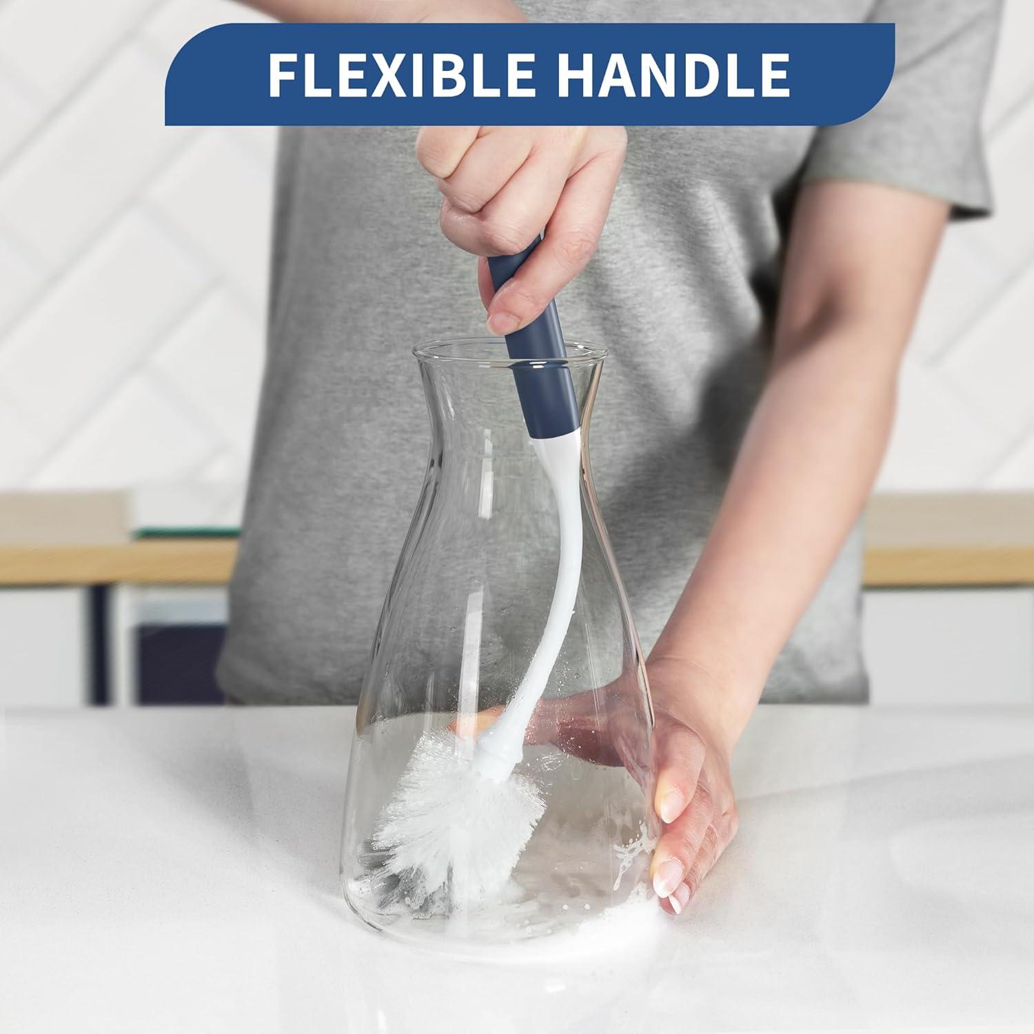 Cepillo de Botella ROSEOK Mango Largo 32.5 cm 2 Unidades Azul