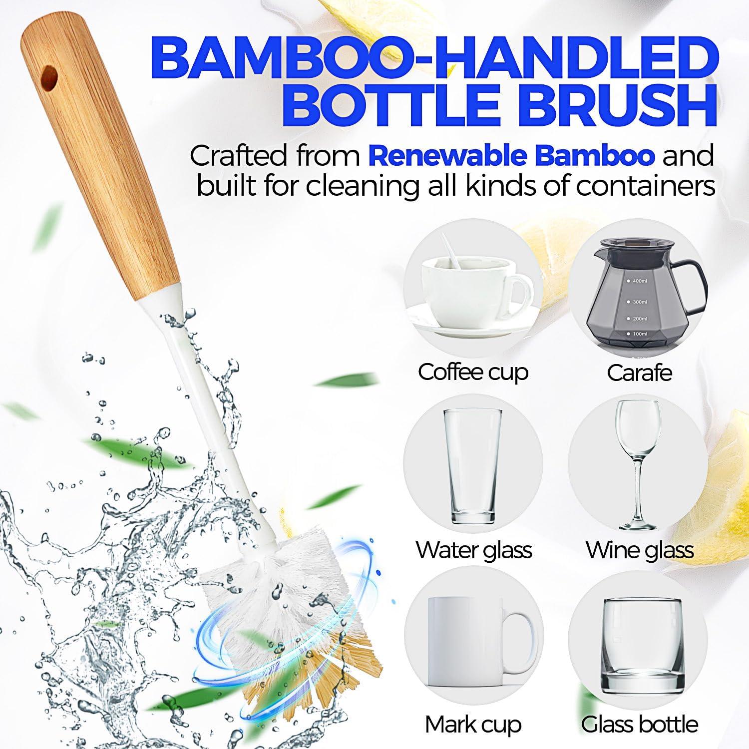 Set de 6 Cepillos de Cocina Holikme - Botellas, Platos, Palma, Pajitas