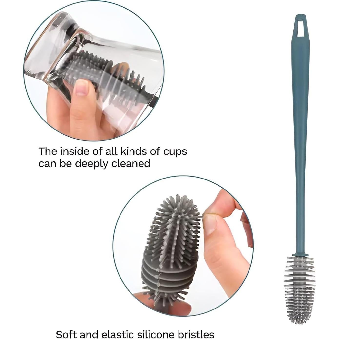 Cepillo de Limpieza de Botellas Sunny Sudz 32 cm Silicona Verde